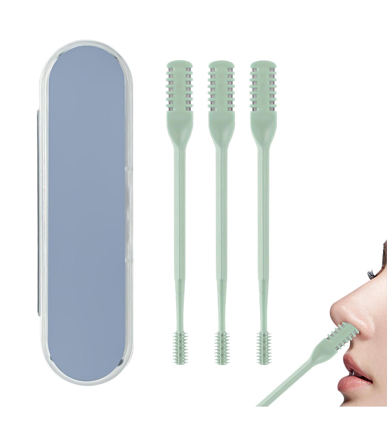 3 Pack Nose Hair Trimmer - 2 in 1 Professional Double Headed Clipper & Remover (Mint Green) | International Shipping Available - Buy Online on GoSupps.com