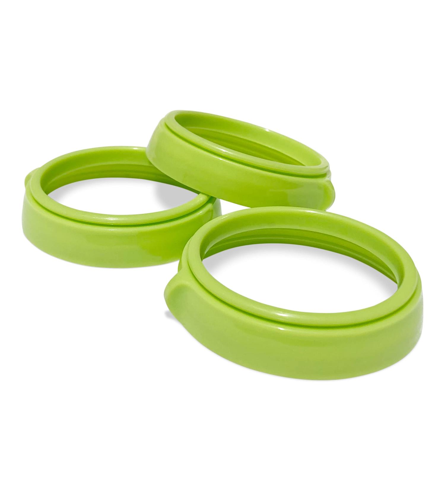 Comotomo Baby Bottle Collar Rings - 3 Pack (Green) | Compatible with 5oz and 8oz Bottles - Buy Online on GoSupps.com