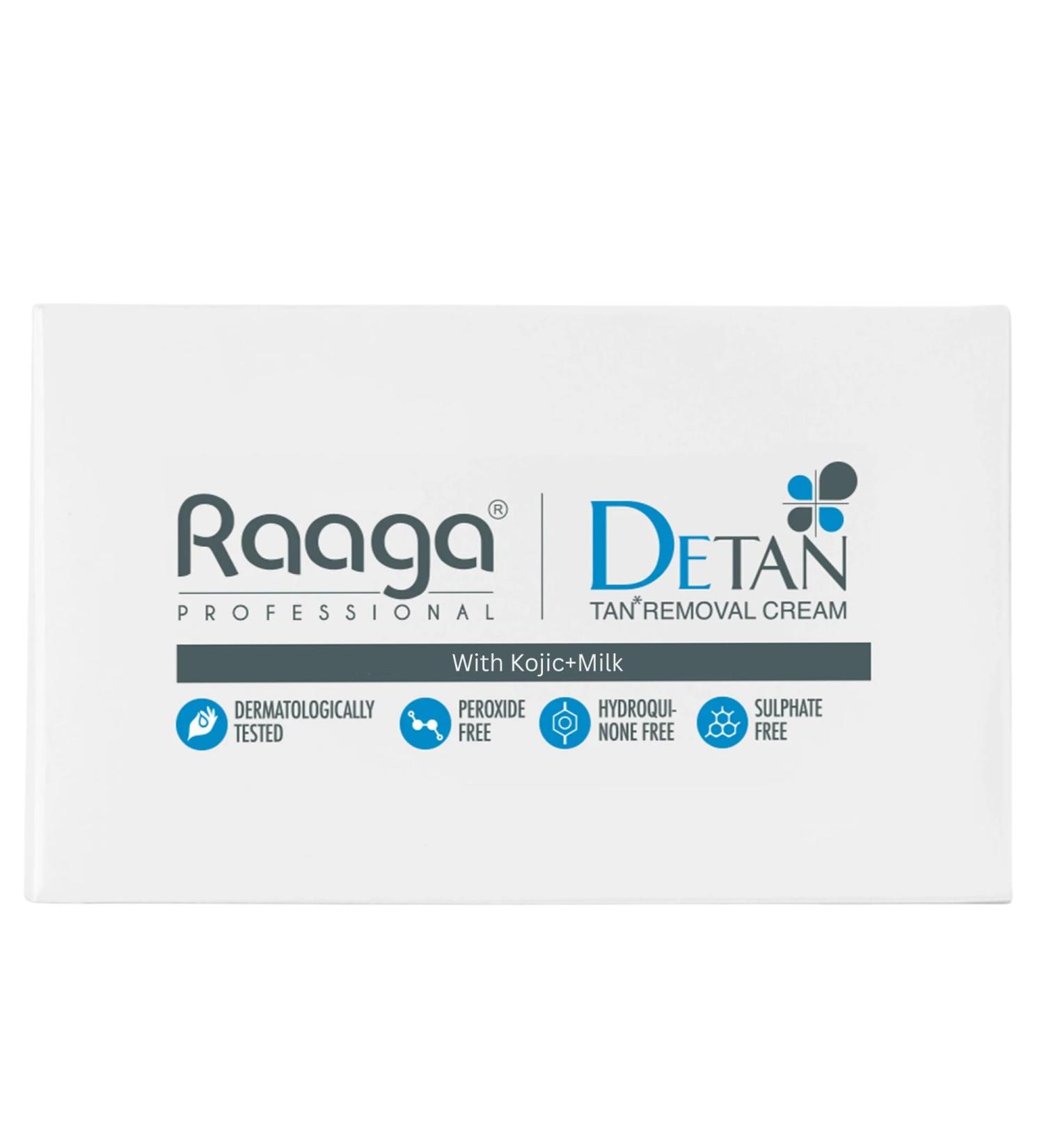 Raaga Professional De-Tan Cream | Reduces Tanning & Sun Damage | With Milk Extract for Hydrated Even-Toned Skin | Gentle Face & Body Formula | For All Skin Types | 2.54 Oz/72g - Buy Online on GoSupps.com