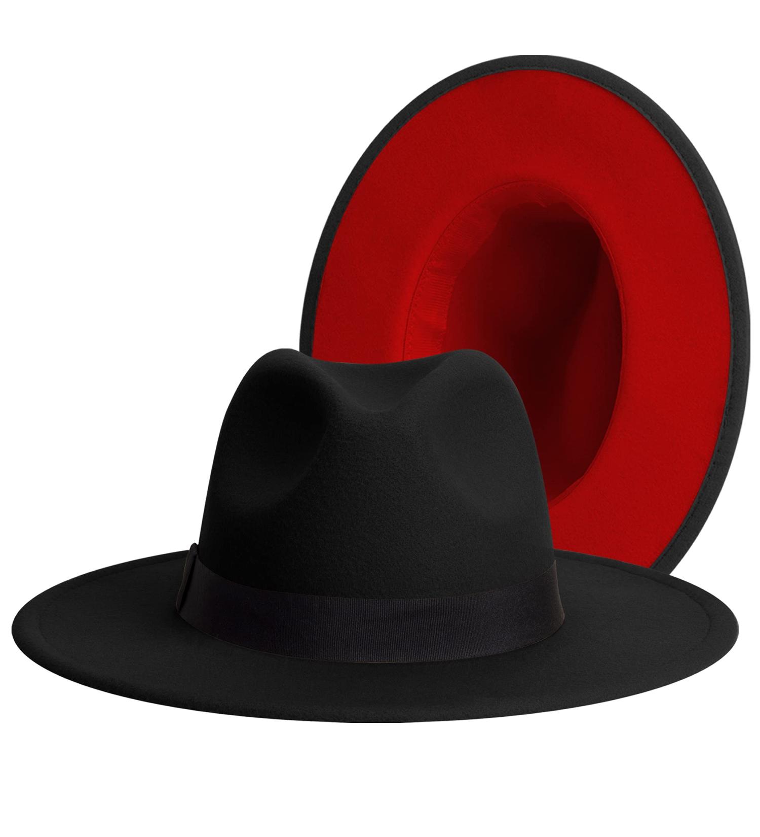 Two Tone Wide Brim Fedora Hat with Adjustable Band - Unisex Panama Style with Black Bow Detail - Buy Online on GoSupps.com