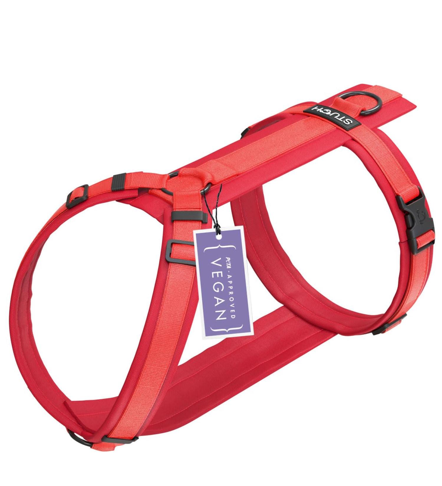 STUCH Dog Harness - Adjustable Padded Nylon Harness for Small Medium & Large Dogs - Red XS - International Shipping Available - Buy Online on GoSupps.com