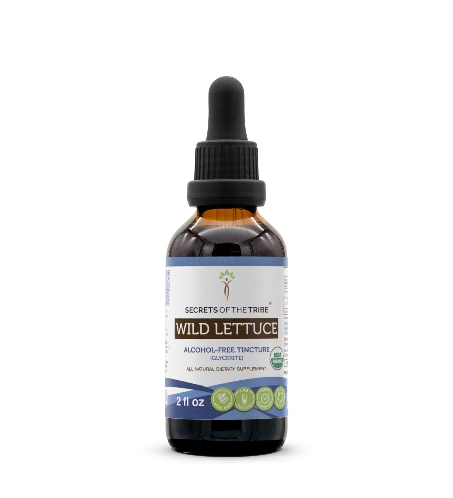 Buy Secrets of the Tribe Wild Lettuce Alcohol-Free Organic Tincture Extract - 2 fl oz (Lactuca virosa) for International Shipping - Buy Online on GoSupps.com