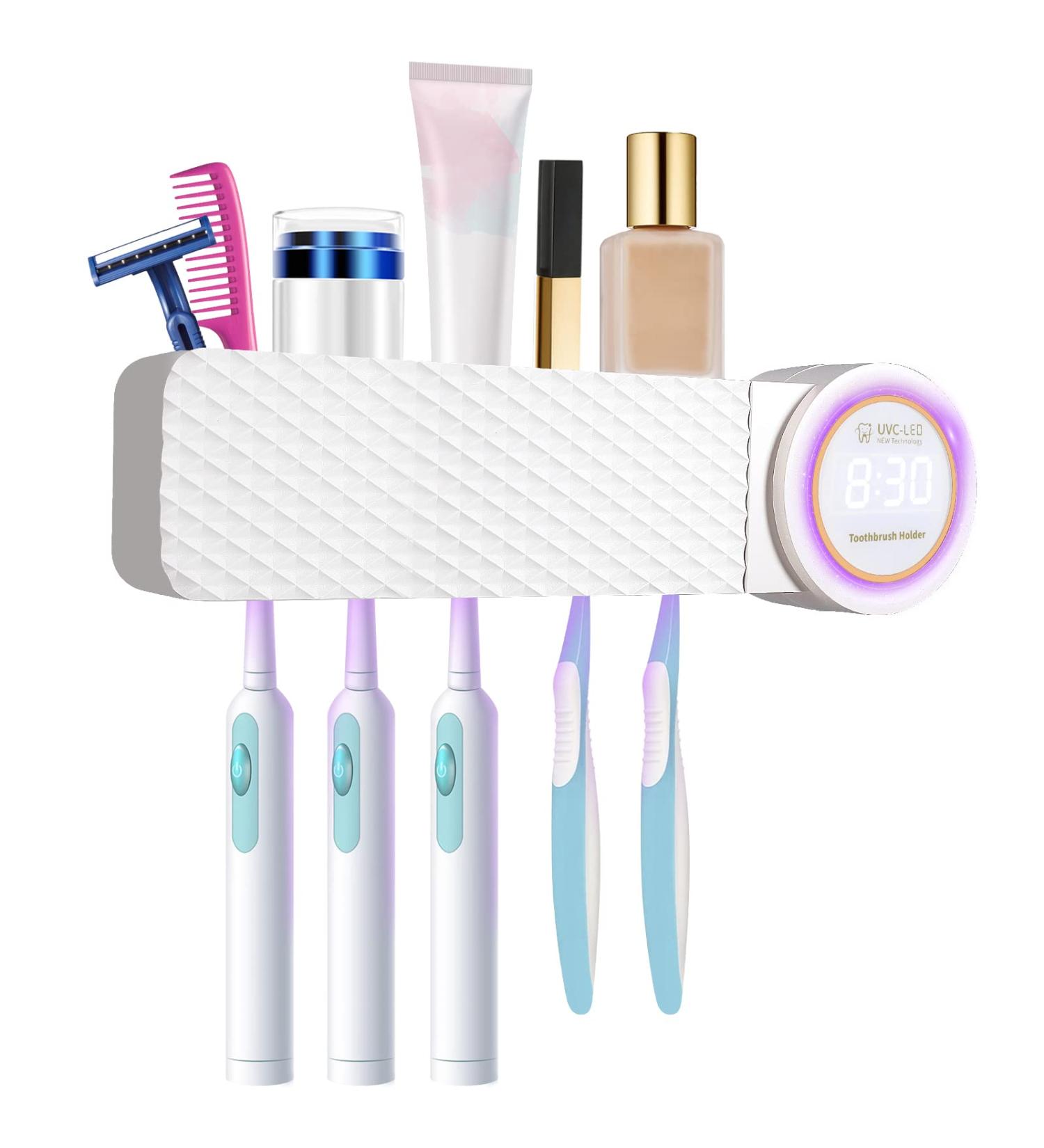 UV Toothbrush Holder Toothbrush Sanitizer for Electric/Regular Toothbrush  Sterilization & Timing Toothbrush Holder for Bathroom - Buy Online on GoSupps.com