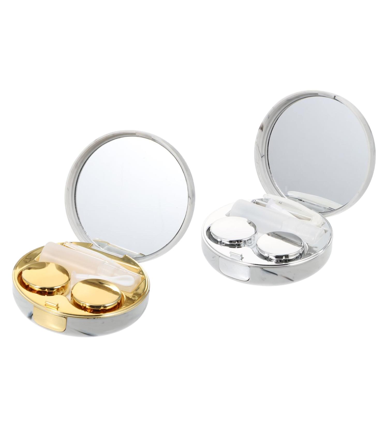 Buy Healvian 2 Sets Double Box Glasses Case | Contact Lens Bag with Mirror & Film | Eye Care & Makeup Container - Buy Online on GoSupps.com