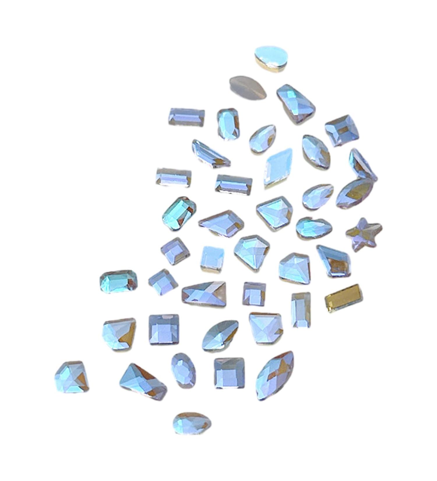 FEIlei 100Pcs Mixed Glass Crystal Hybrid Diamond Rhinestones Nail Art Decorations Drop Rhombus Flatback Stones 3D Gems - Buy Online on GoSupps.com