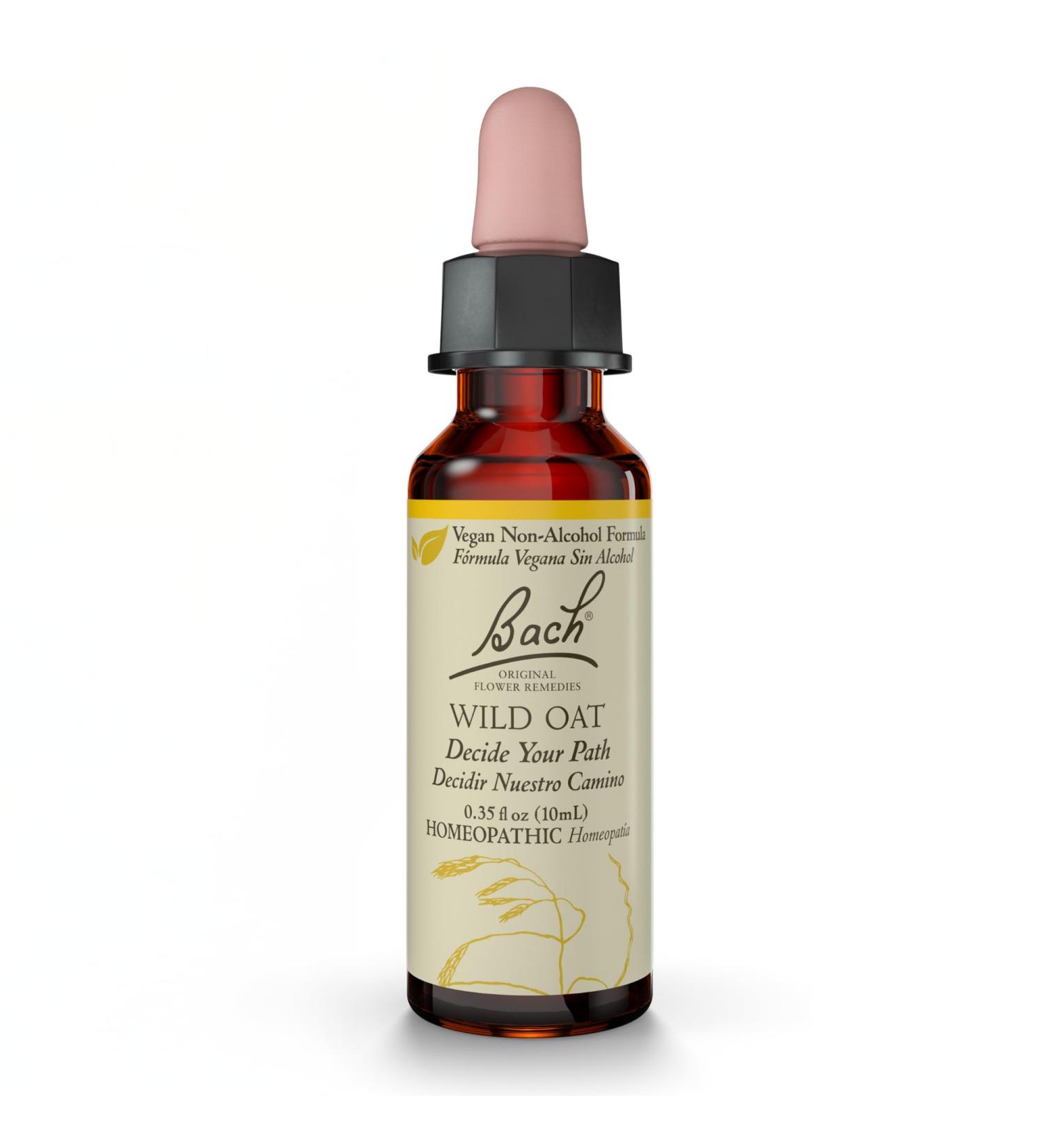 Bach Original Flower Remedies, Wild Oat (Non-Alcohol Formula) - Decide Your Path - Natural Homeopathic Flower Essence for Emotional Balance - Vegan, Gluten Free, Sugar Free - 10mL Dropper - Buy Online on GoSupps.com
