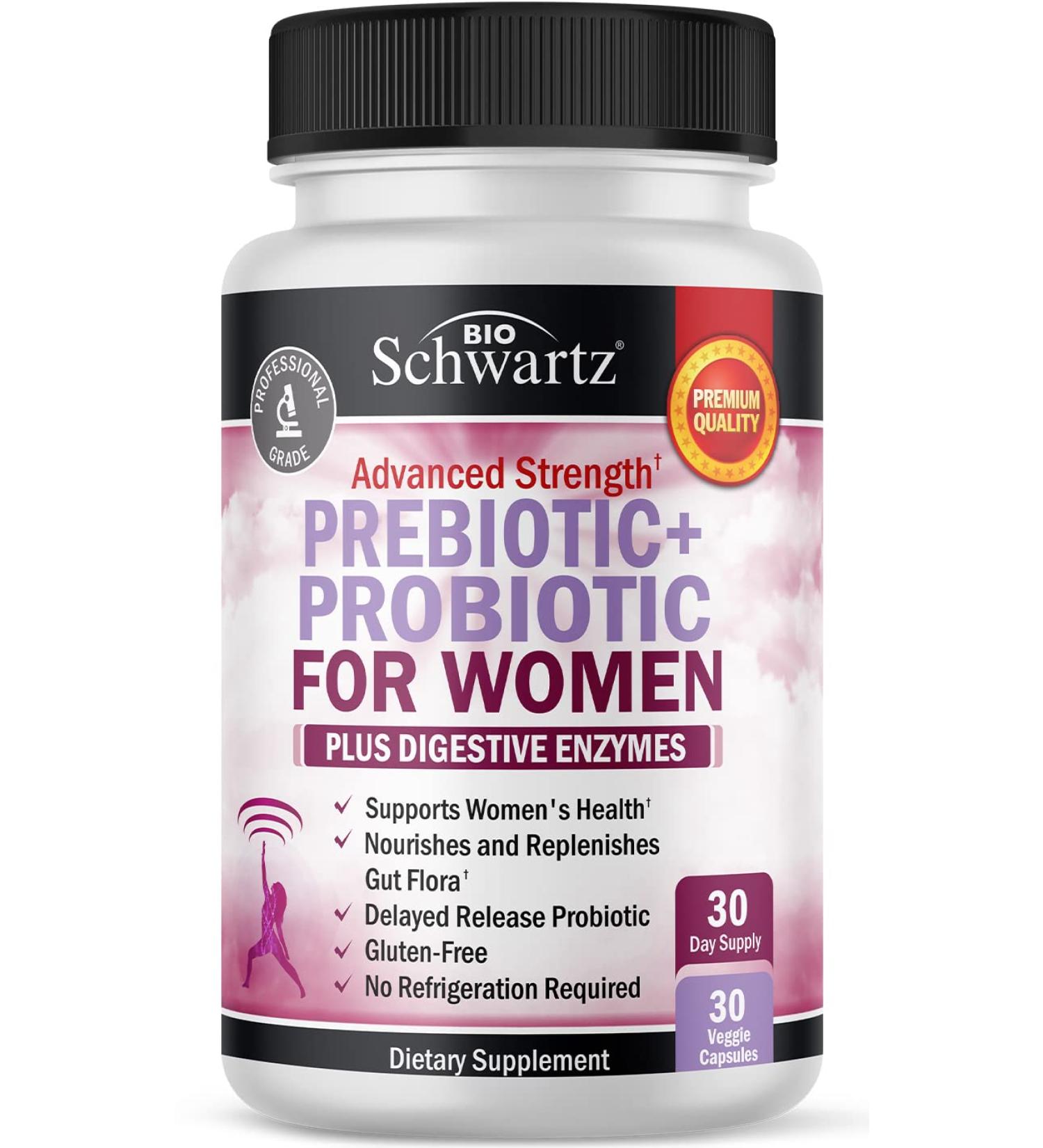 Prebiotics and Probiotics for Women - for Gut Vaginal and Immune Health Support with Black Cohosh and Red Clover - Whole Food Digestive Enzymes Capsules Lactobacillus Probiotic Supplement 30 Count 30 Count (Pack of 1) - Buy Online on GoSupps.com
