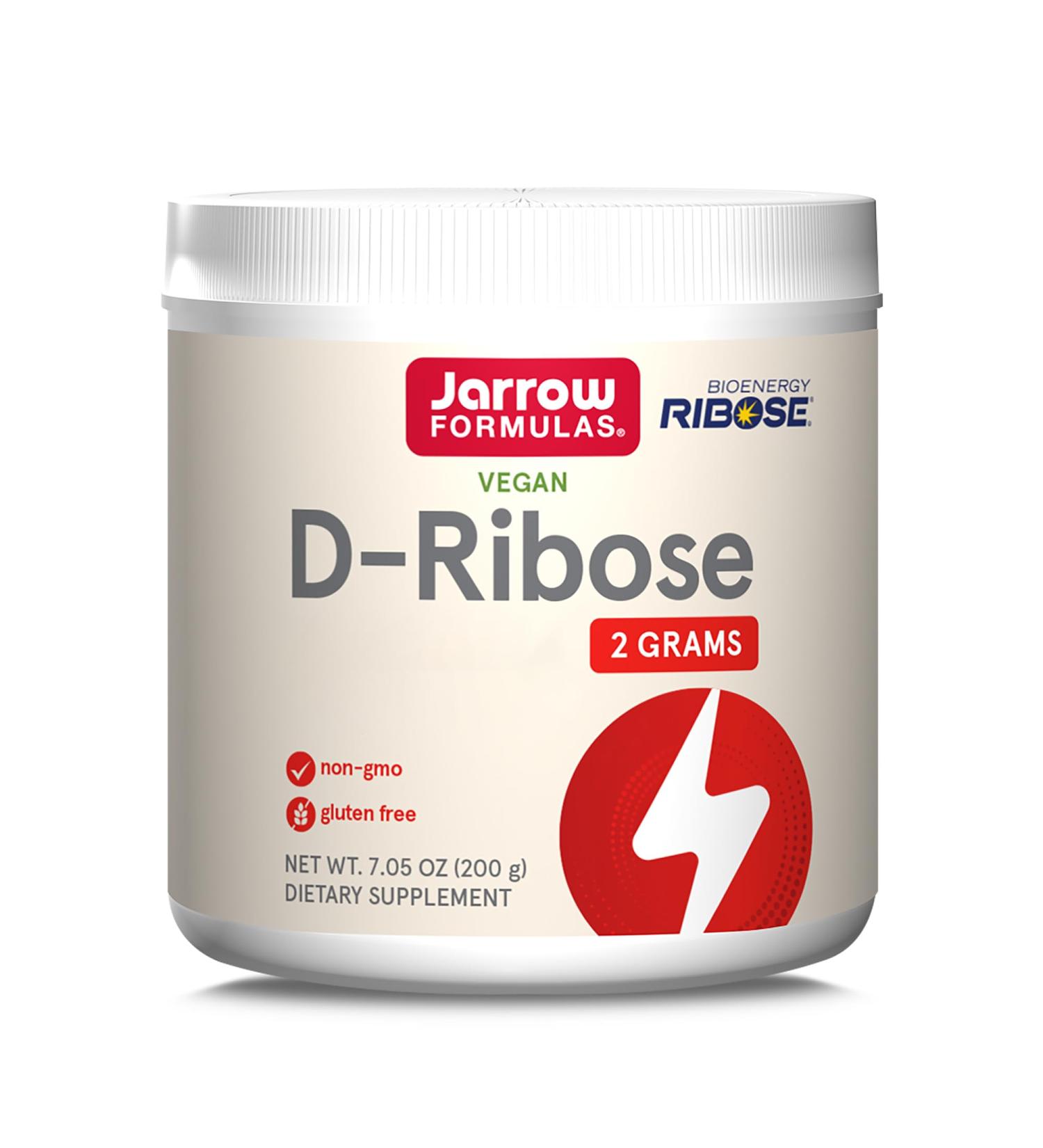 Jarrow Formulas D-Ribose 2.000mg per Day High Dosed 200g Vegan Powder Lab Tested Gluten Free Vegetarian Non Soy Non-GMO - Buy Online on GoSupps.com
