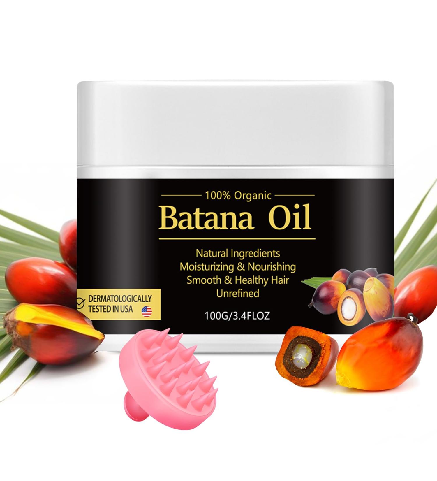 Batana Hair Oil - 100% Natural Batana Oil for Hair Growth Prevents Hair Loss Restores & Thickens Hair | Organic Serum for Men & Women - Buy Online on GoSupps.com