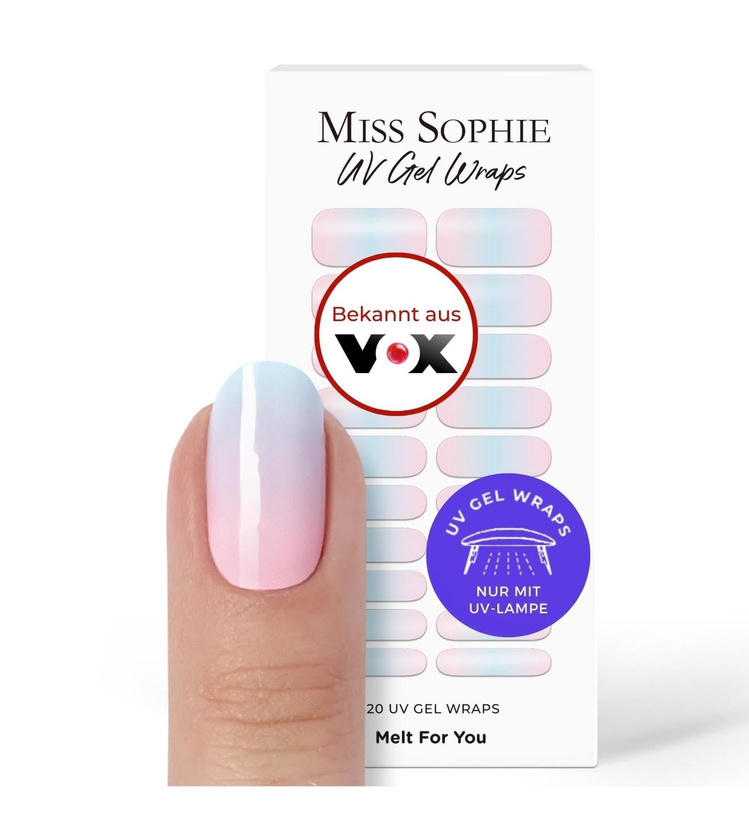 Original Miss Sophie UV Gel Nail Foils - Color Gradient Polish Strips for Fingers & Toes | 20 UV Gel Nail Designs - Buy Online on GoSupps.com