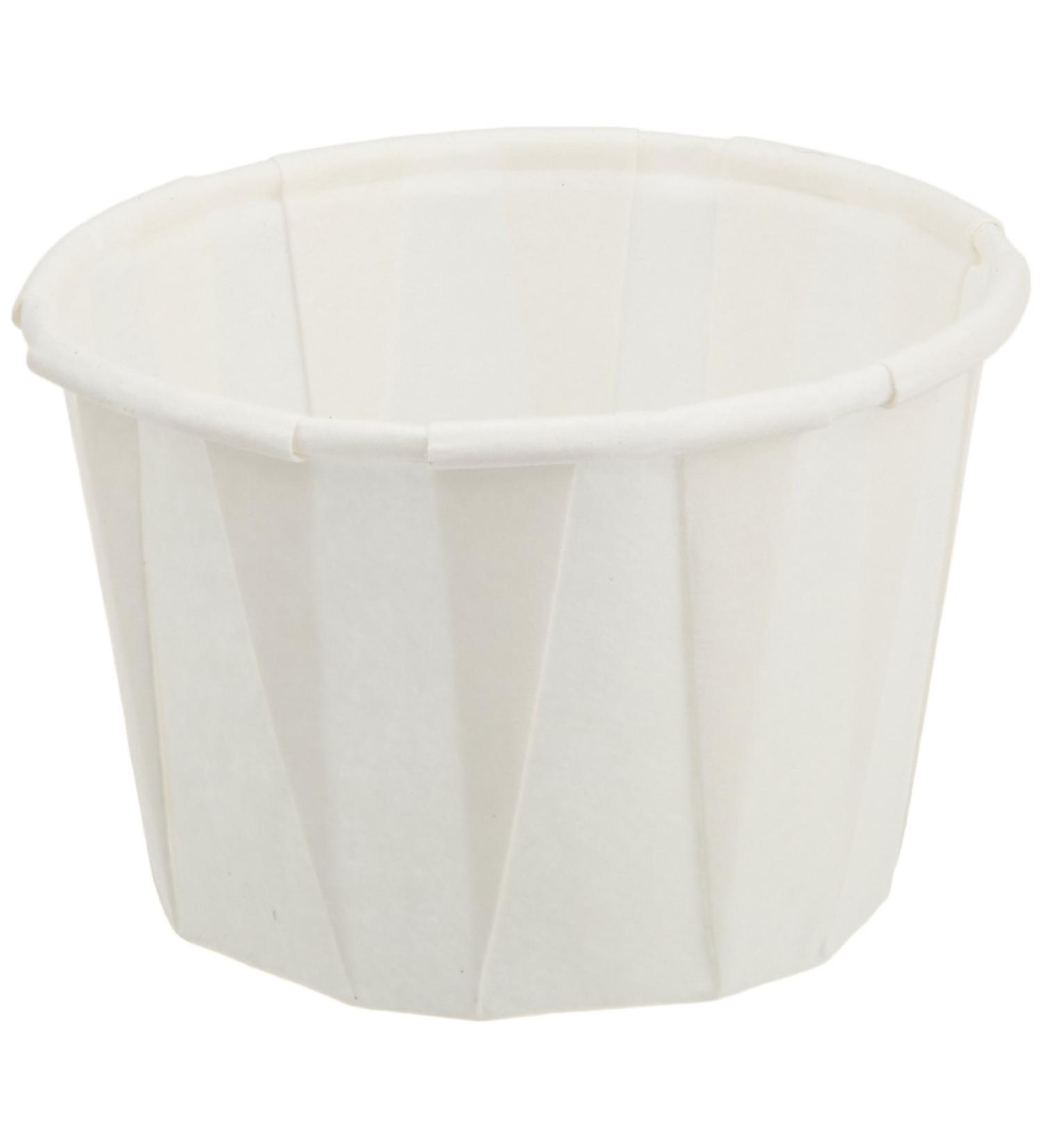 Genpak 1 oz White Paper Portion Cups 250-Pack - F100 Capacity, Pleated Design - Buy Online on GoSupps.com