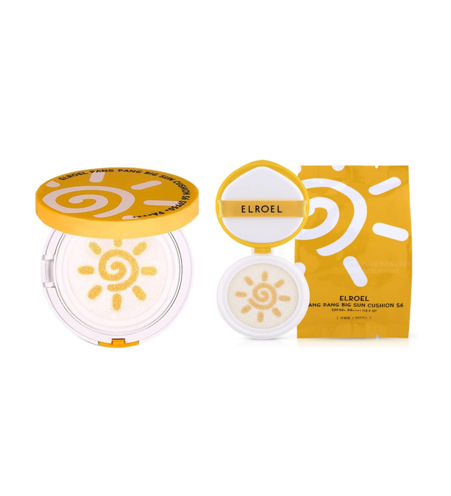 PAE  ELROEL  Latest  Season 06 / PANG PANG Big Sun Screen UV Shield Cushion S6 / SPF 50+ PA++++ / 0.9 oz (25g) / Main product 1ea + Refill 1ea