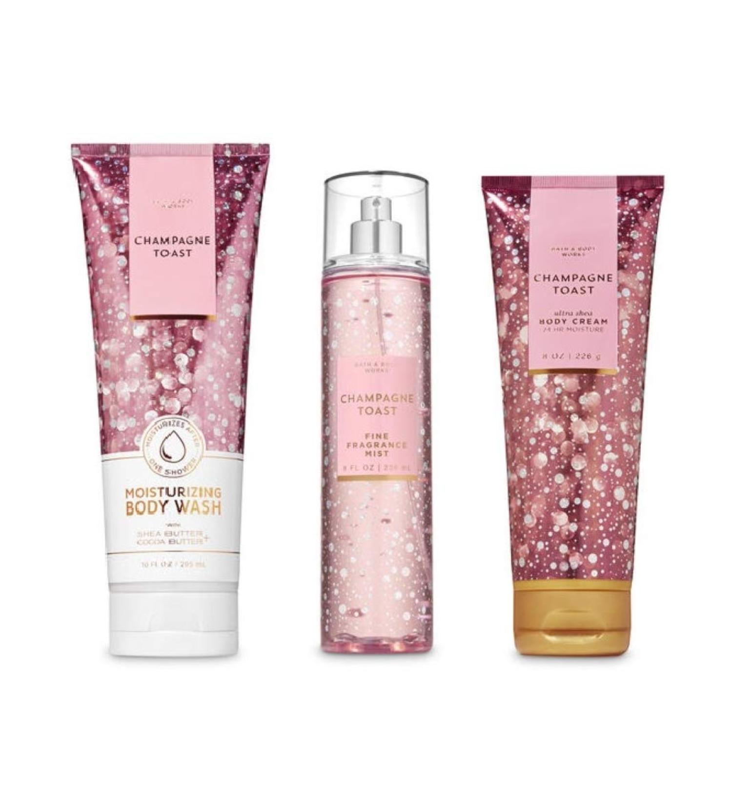 Bath and Body Works Champagne Toast 3 pc. Gift Set | Moisturizing Body Wash, Fragrance Mist & Shea Body Cream - 2019 Edition - Buy Online on GoSupps.com