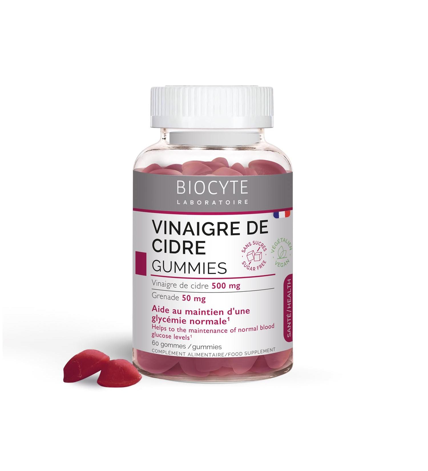 BIOCYTE Apple Cider Vinegar Gummies - Dietary Supplement Digestion Sugar Levels - Apple Cider Vinegar Pomegranate Chromium Vitamins B6 B9 B12 - Apple Flavor - 60 Gummies - 30 Days Take - Buy Online on GoSupps.com