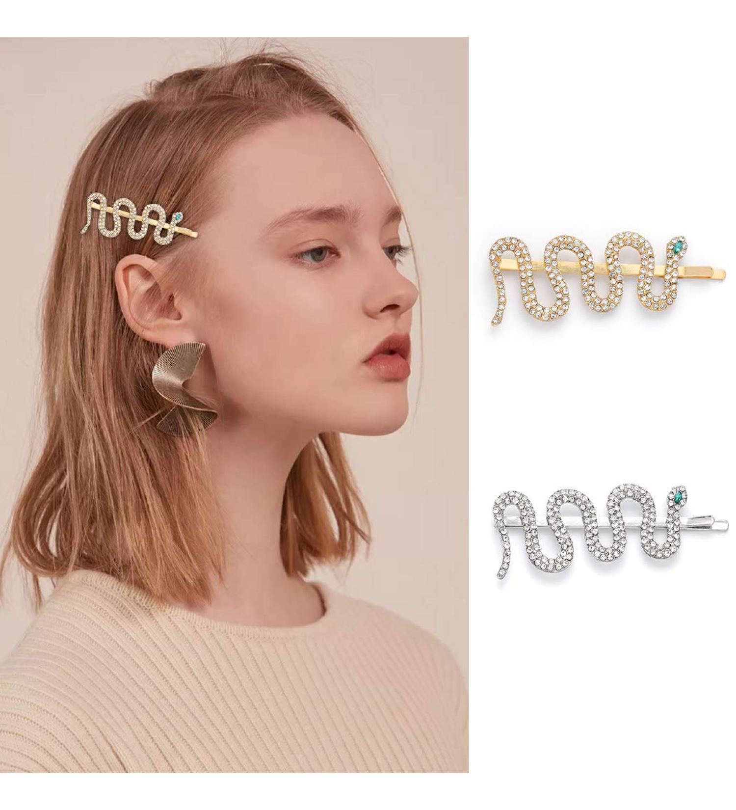 Jakawin Rhinestone Snake Hair Clip Pins - Crystal Barrette for Women and Girls HCl041 - Buy Online on GoSupps.com