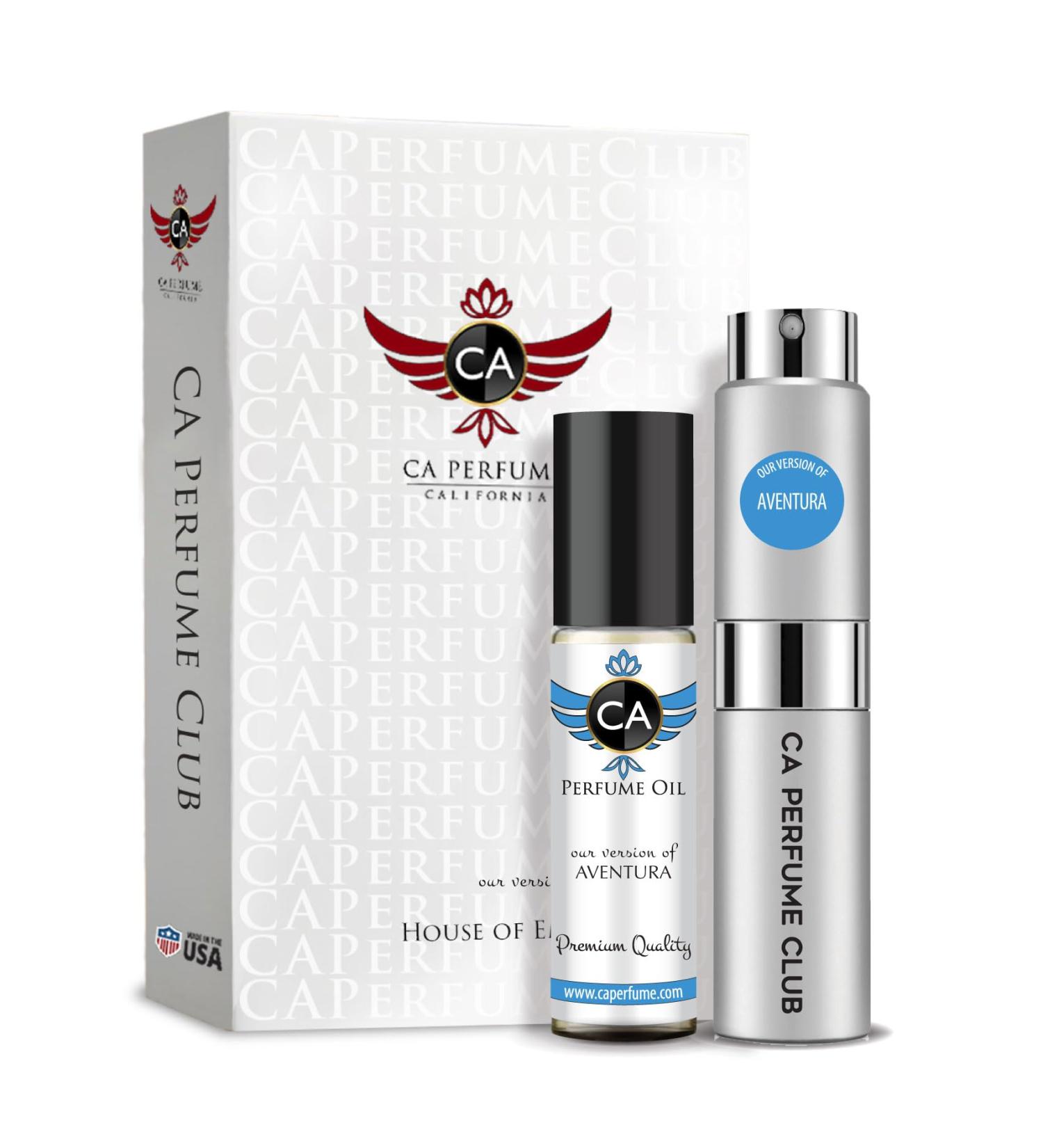 CA Perfume Duo Impression of Aventura Cologne For Men Refillable Atomizer Sprayer + Fragrance Body Oil Travel Size Roll-On Bottle 0.27 Fl Oz+0.33 Fl Oz - Buy Online on GoSupps.com