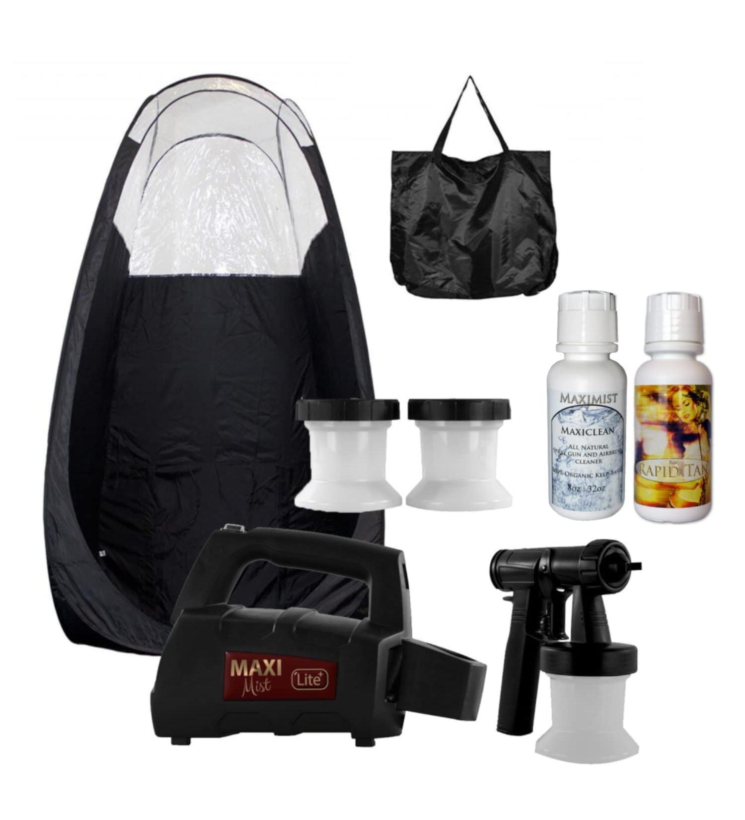 MaxiMist Lite Plus Sunless Spray Tanning Kit - HVLP Airbrush Tan Machine with Tent in Black - Buy Online on GoSupps.com