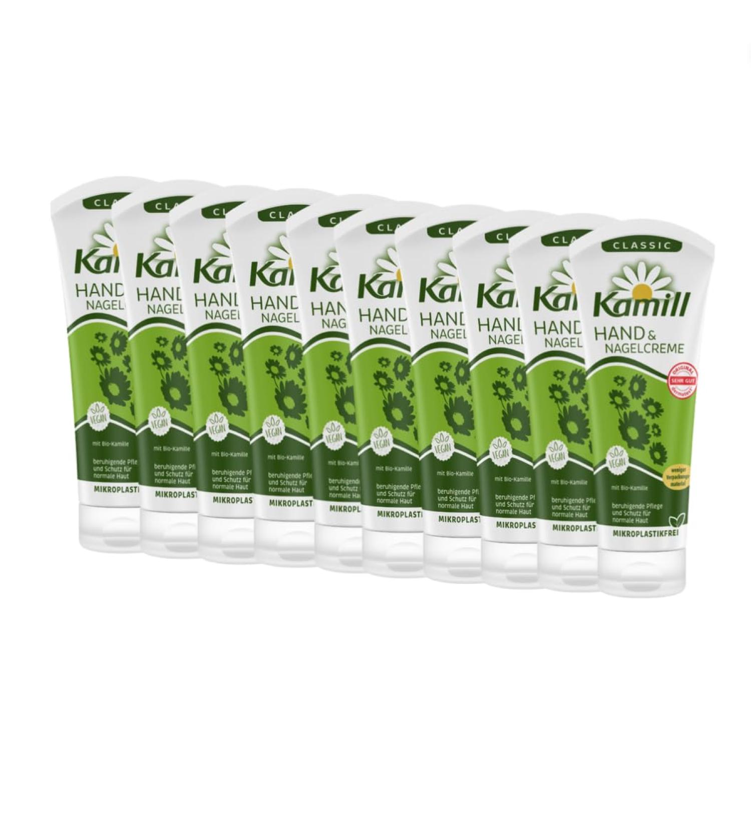 Kamill Classic Hand and Nail Cream Pack of 10 (10 x 100 ml) - Soothes and protects with organic chamomile from controlled organic farming with vegan ingredients and - Buy Online on GoSupps.com