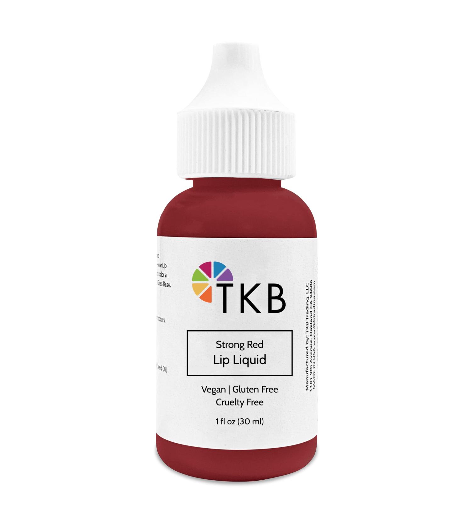 TKB Lip Liquid Color - Strong Red 1 Fl Oz | DIY Lip Gloss Pigment for TKB Gloss Base | Moisturizing Lipstick Colorant | Made in USA - Buy Online on GoSupps.com