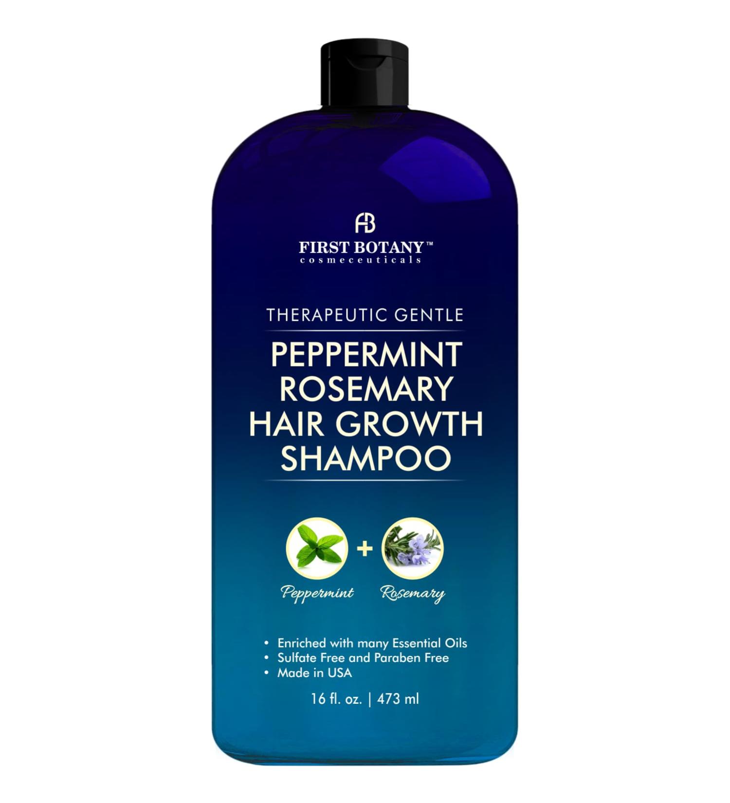 Peppermint Rosemary Hair Regrowth Shampoo - Anti Hair Loss Hydrating & Volumizing for Men & Women | 16 fl oz International Shipping - Buy Online on GoSupps.com