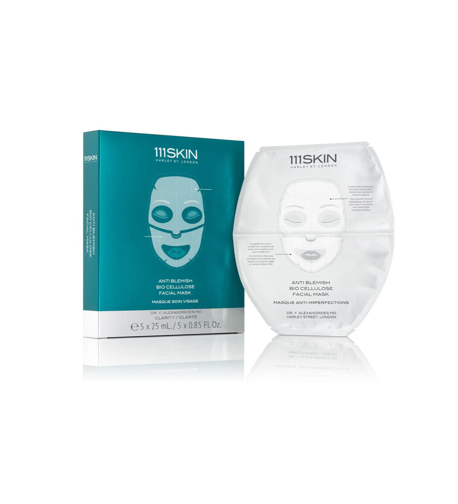 111SKIN Anti Blemish Bio Cellulose Facial Mask - Soothes Purifies & Fights Breakouts - Set of 5 Masks (0.85 oz each) - International Shipping Available - Buy Online on GoSupps.com