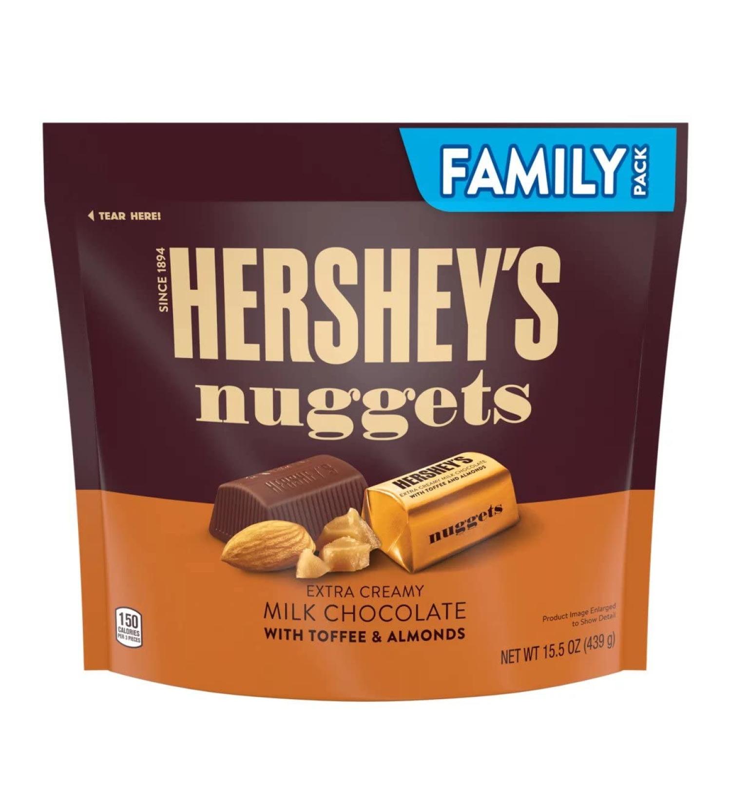 Hersheys Nuggets Extra Creamy Milk Chocolate Toffee And Almonds Candy Bars Individually Wrapped 439g Share Pack