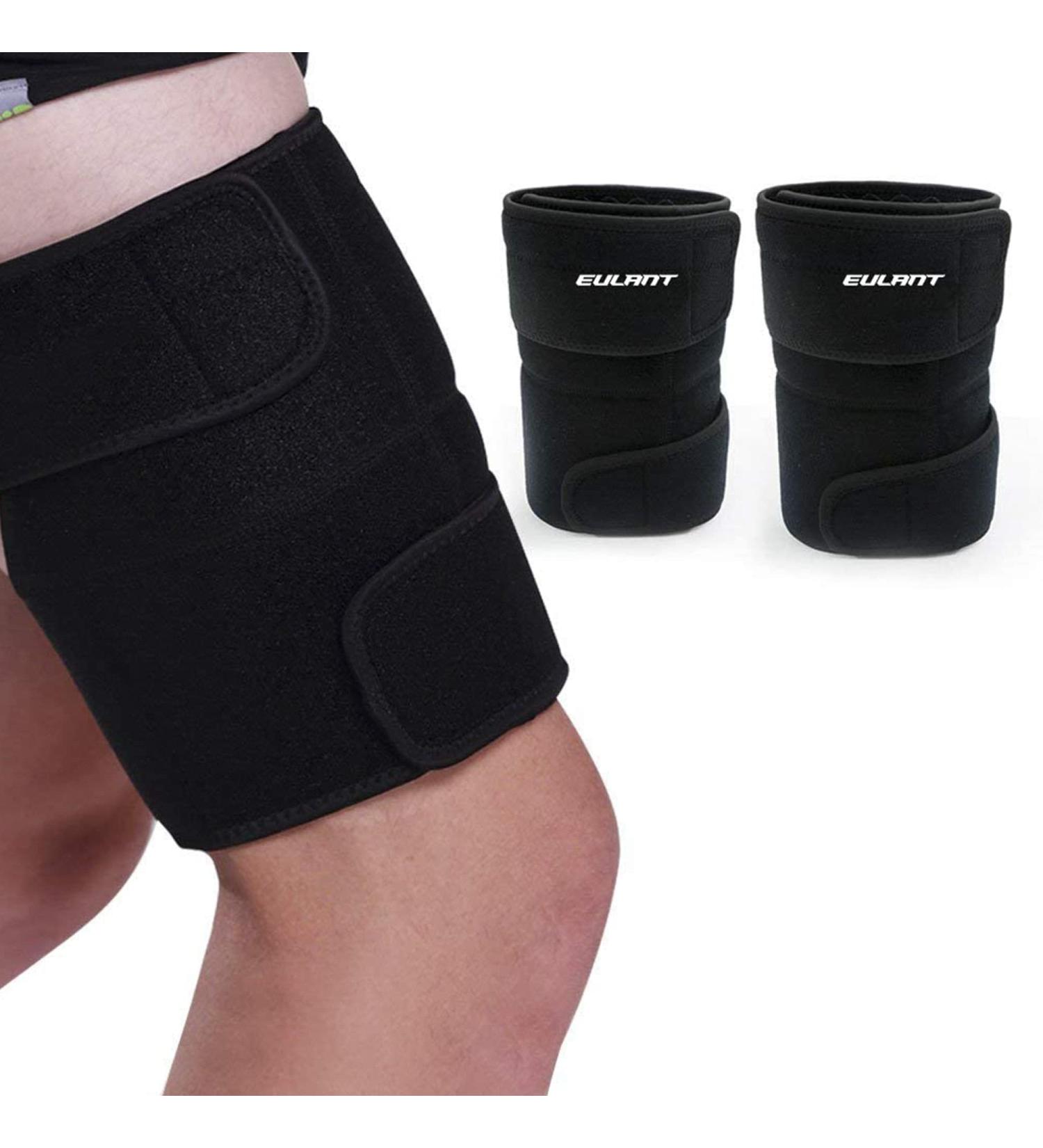 Ontyzz Adjustable Neoprene Thigh Bandage for Men & Women - Black Thigh Strap for Right & Left Leg (1 Pair) - Buy Online on GoSupps.com