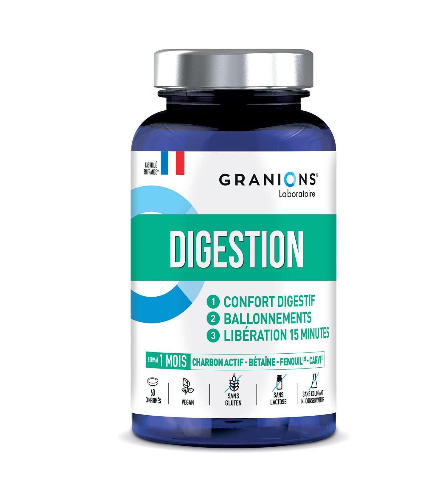 GRANIONS DIGESTION - Digestive comfort - Bloating - 60 tablets - Buy Online on GoSupps.com