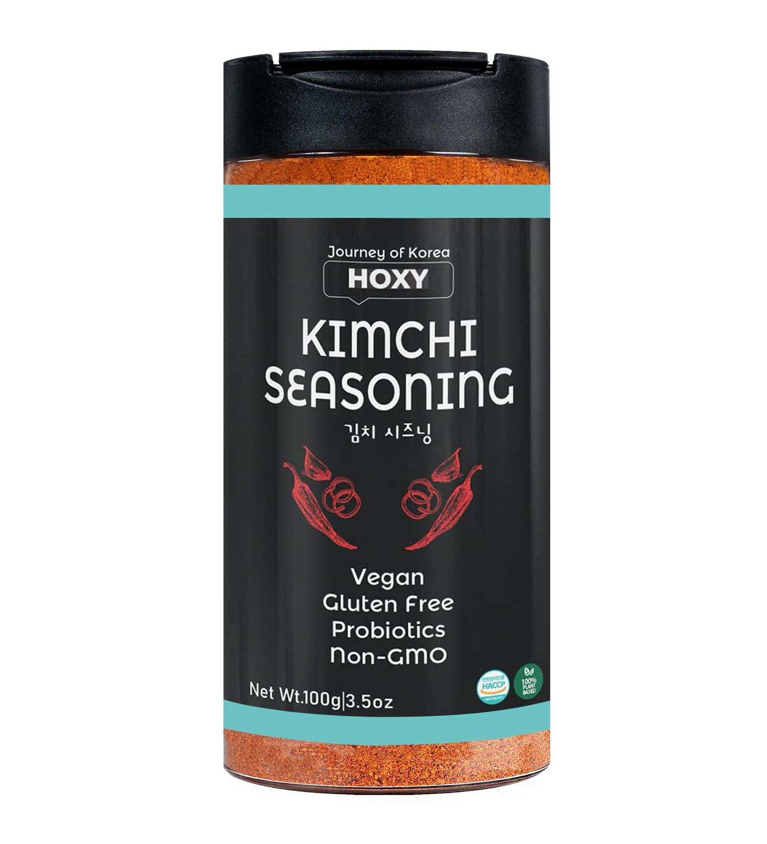 HOXY Journey of Korea Kimchi Seasoning Mix 3.5 oz - ORIGINAL Spicy Seasoning Mix  Rich in Probiotics  Vegan  Gluten Free  NON- GMO  BBQ Dry Rub for Chicken  Pork  Seafood & Vegetables (3.5Oz (Pack of 1)) - Buy Online on GoSupps.com
