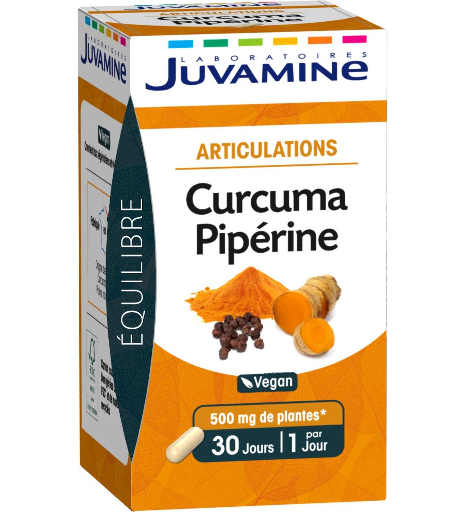 JUVAMINE - Joints - Turmeric Piperine - Vegan - 1 Month Program - 30 Capsules
