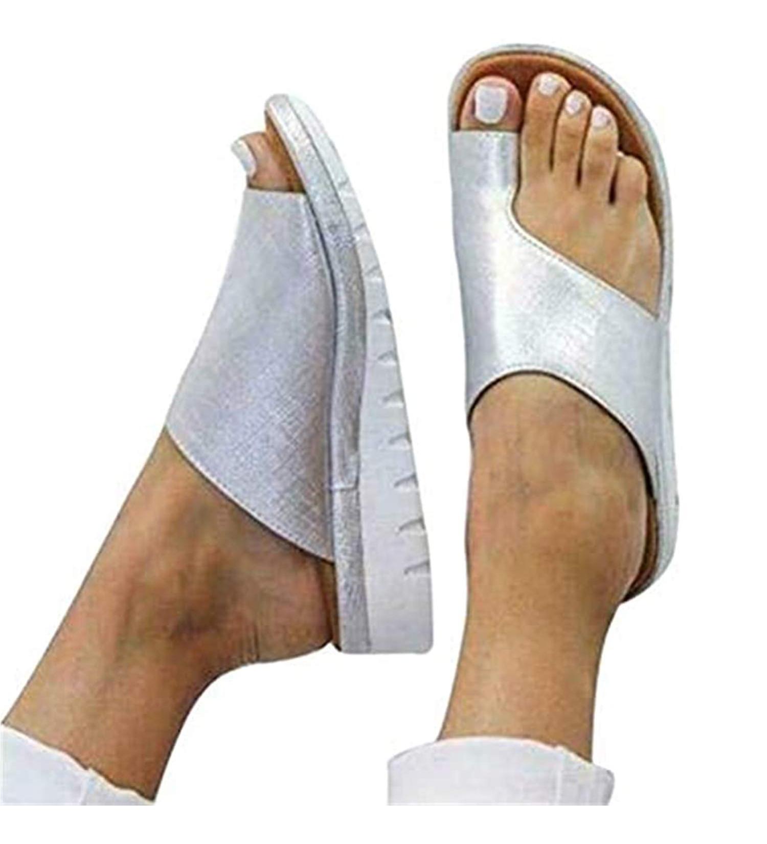 Women s Plateau Sandals - Orthopedic Bunion Corrector Clip Toe Flop Flops for Summer Travel | Leopard Pattern Size 39 EU - Buy Online on GoSupps.com