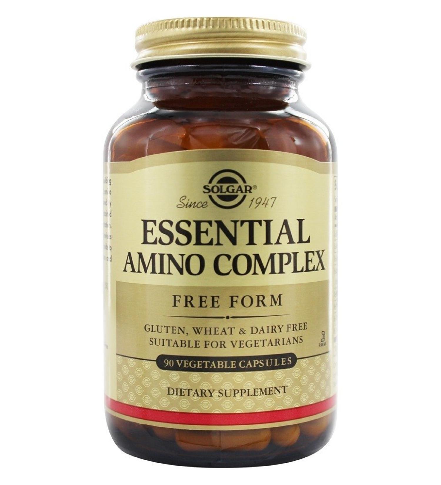 Solgar Essential Amino Complex 90 Veg Capsules | Premium Amino Acid Supplement - Buy Online on GoSupps.com