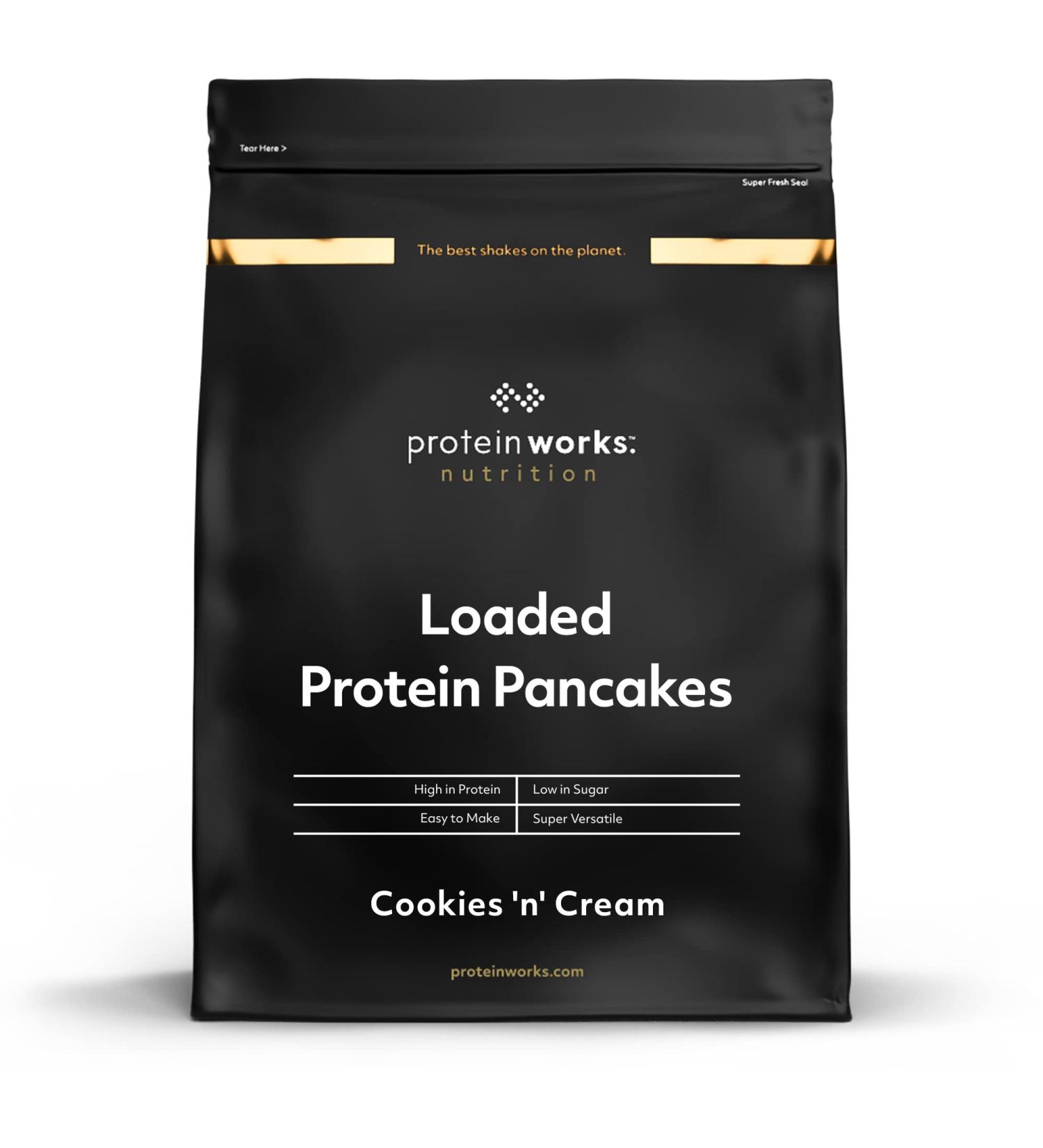 Protein Works Loaded Protein Pancake Mix | Premium Cookies 'n' Cream | 16 Servings | High-Protein Pancakes | 1kg for International Shipping - Buy Online on GoSupps.com