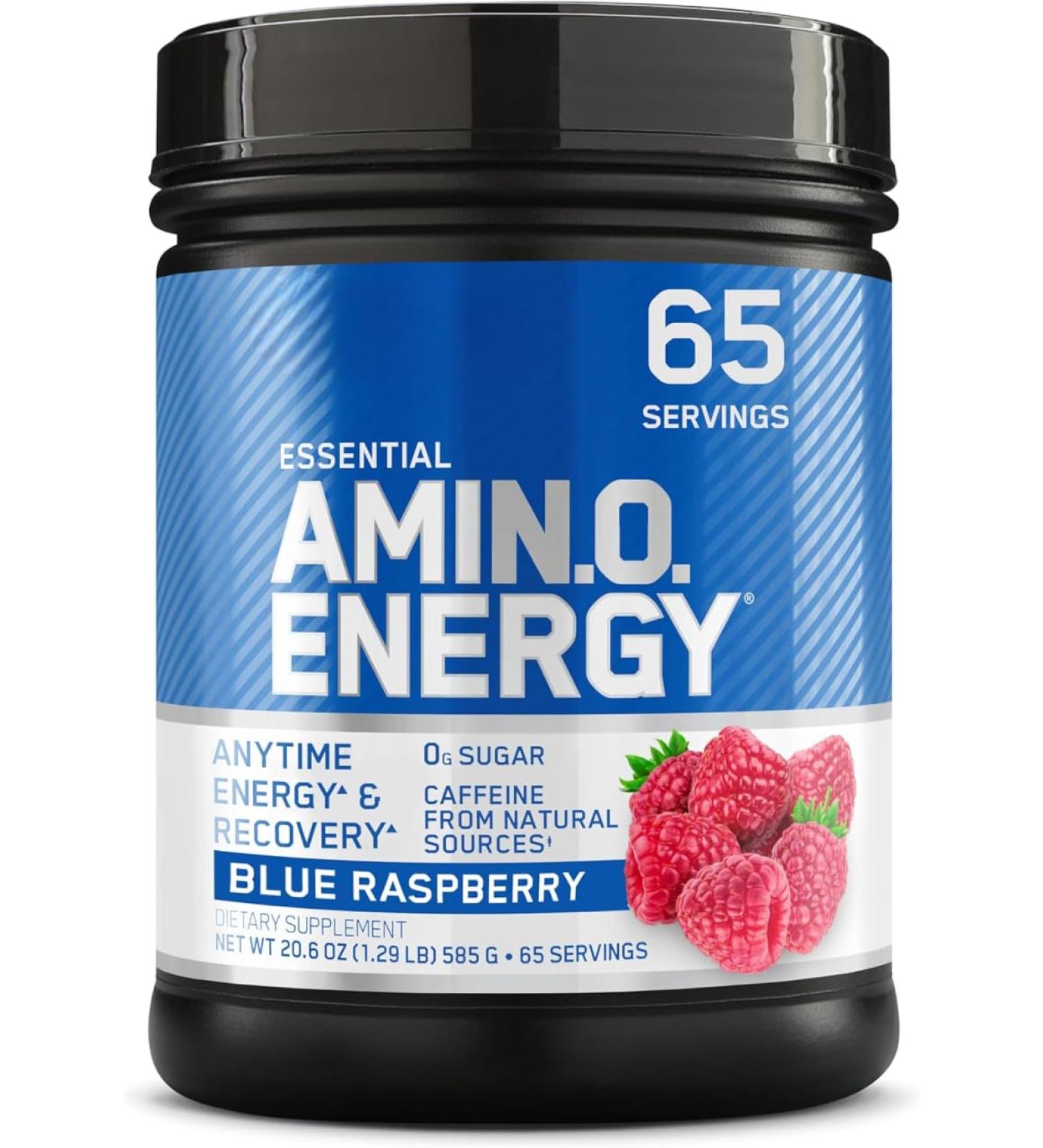 ON Essential Amino Energy | Amino Acid & Energy Formula | 5 Grams of Amino Acids 100 mg of Naturally Sourced Caffeine 5 Calories Sugar Free | 65 Servings (Blue Raspberry) Blue Raspberry 65 Servings (Pack of 1) - Buy Online on GoSupps.com