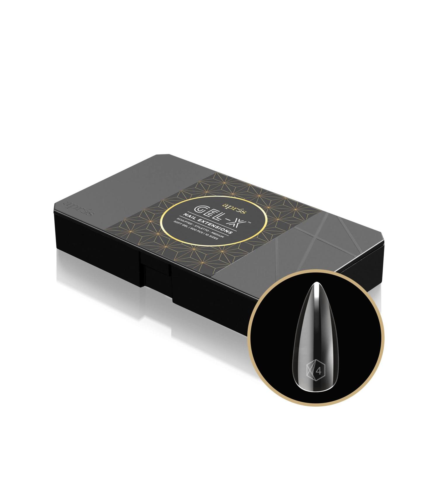 Apres Nail Gel-X Sculpted Stiletto Medium Box of Tips - 500 Gel-X Tips | Premium Quality | 10 Sizes 0-9 | 2022 Version - Buy Online on GoSupps.com