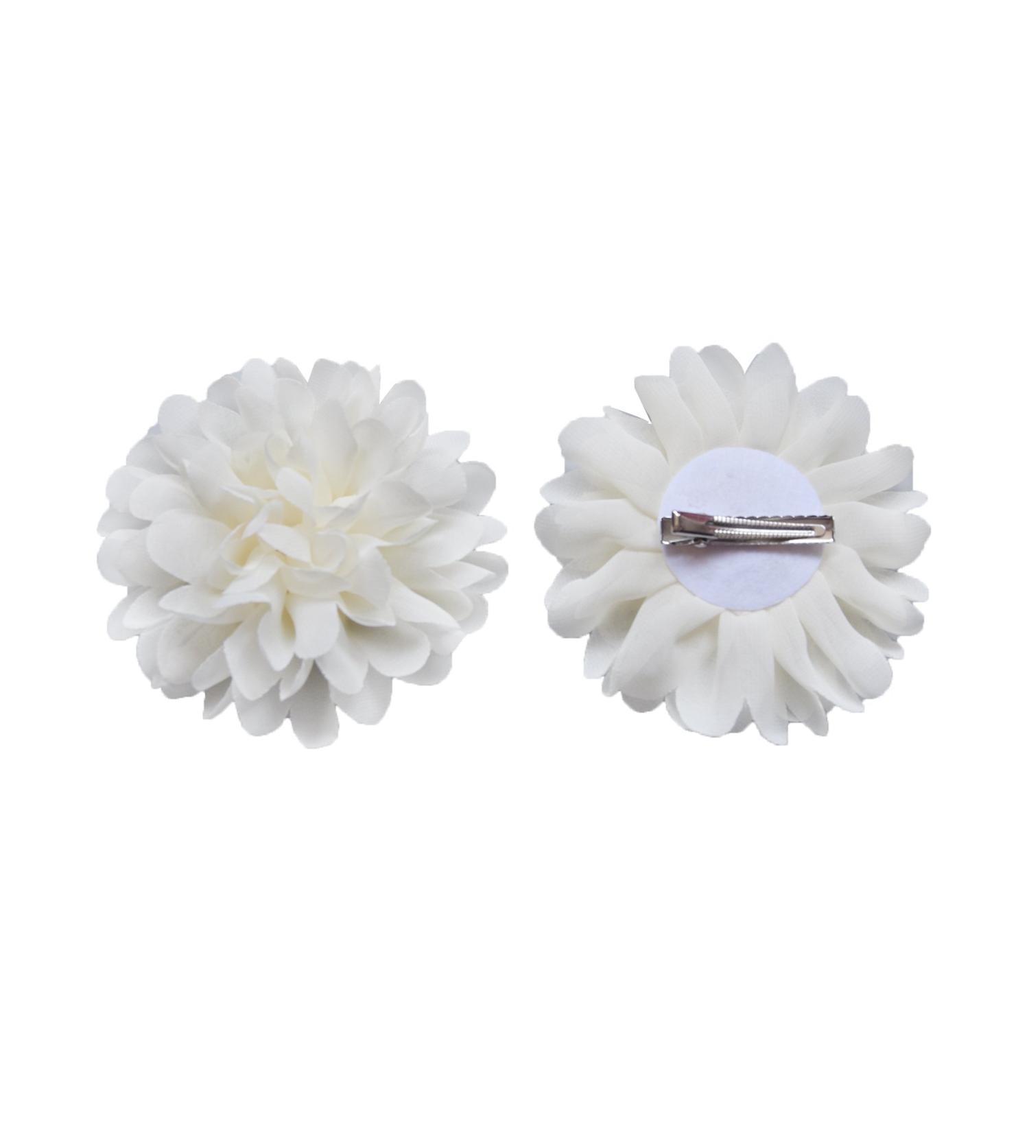 PrettyBoutique Girls Kids Women Chiffon Flower Hair Clip Alligator Clip Party Wedding (10cm Cream) - Buy Online on GoSupps.com