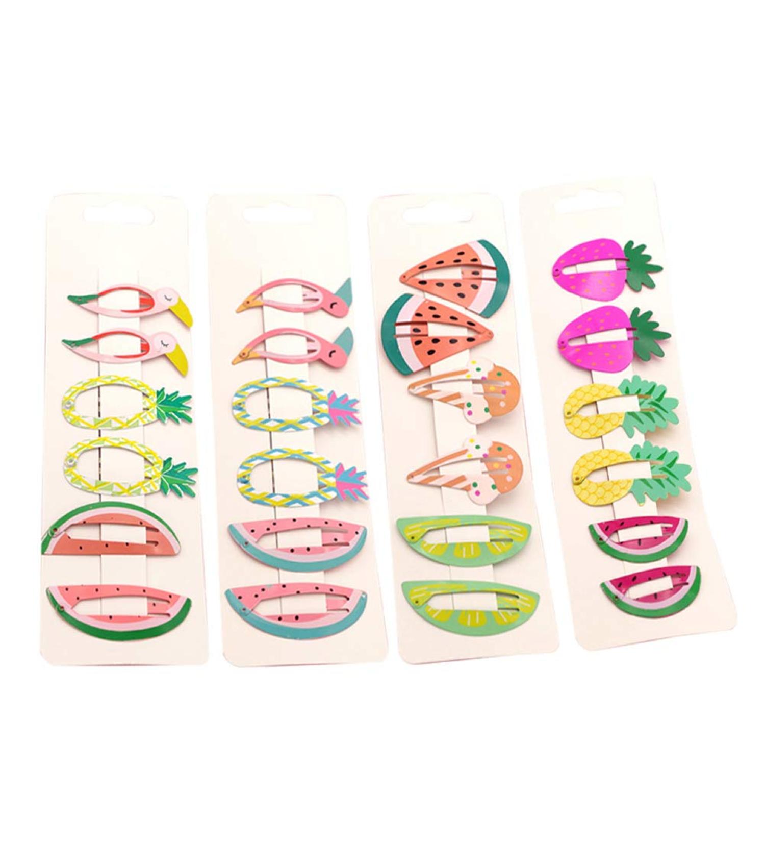 Lurrose 24pcs Cute Metal Hair Snap Clips - Fruit & Animal Cartoon Hairpins for Kids & Girls - Stylish Hair Accessories for Every Occasion - Buy Online on GoSupps.com