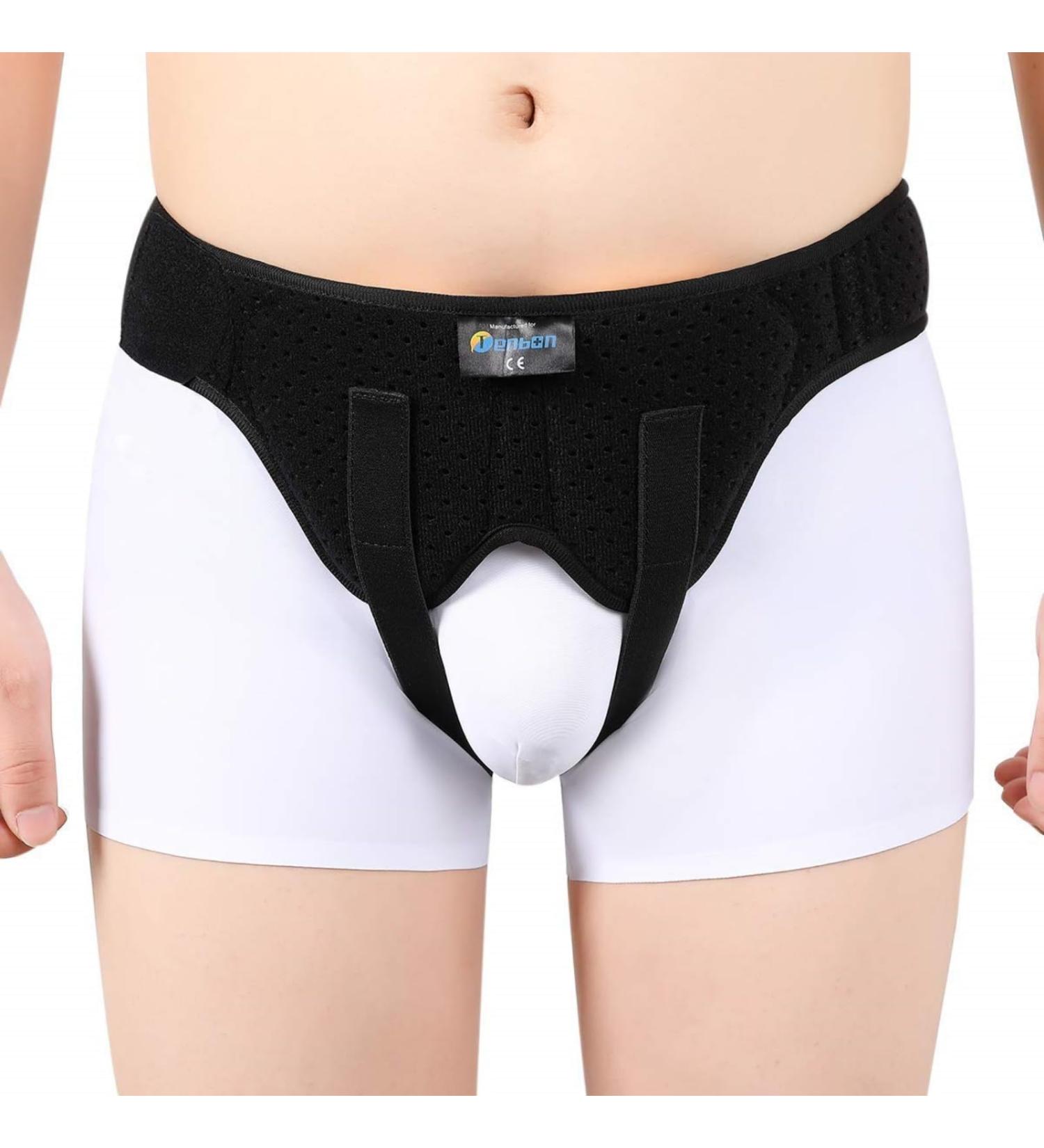 Tenbon Hernia Belt - Flexible Adjustable Inguinal Groin Support Truss for Men and Women - XL Black - Buy Online on GoSupps.com