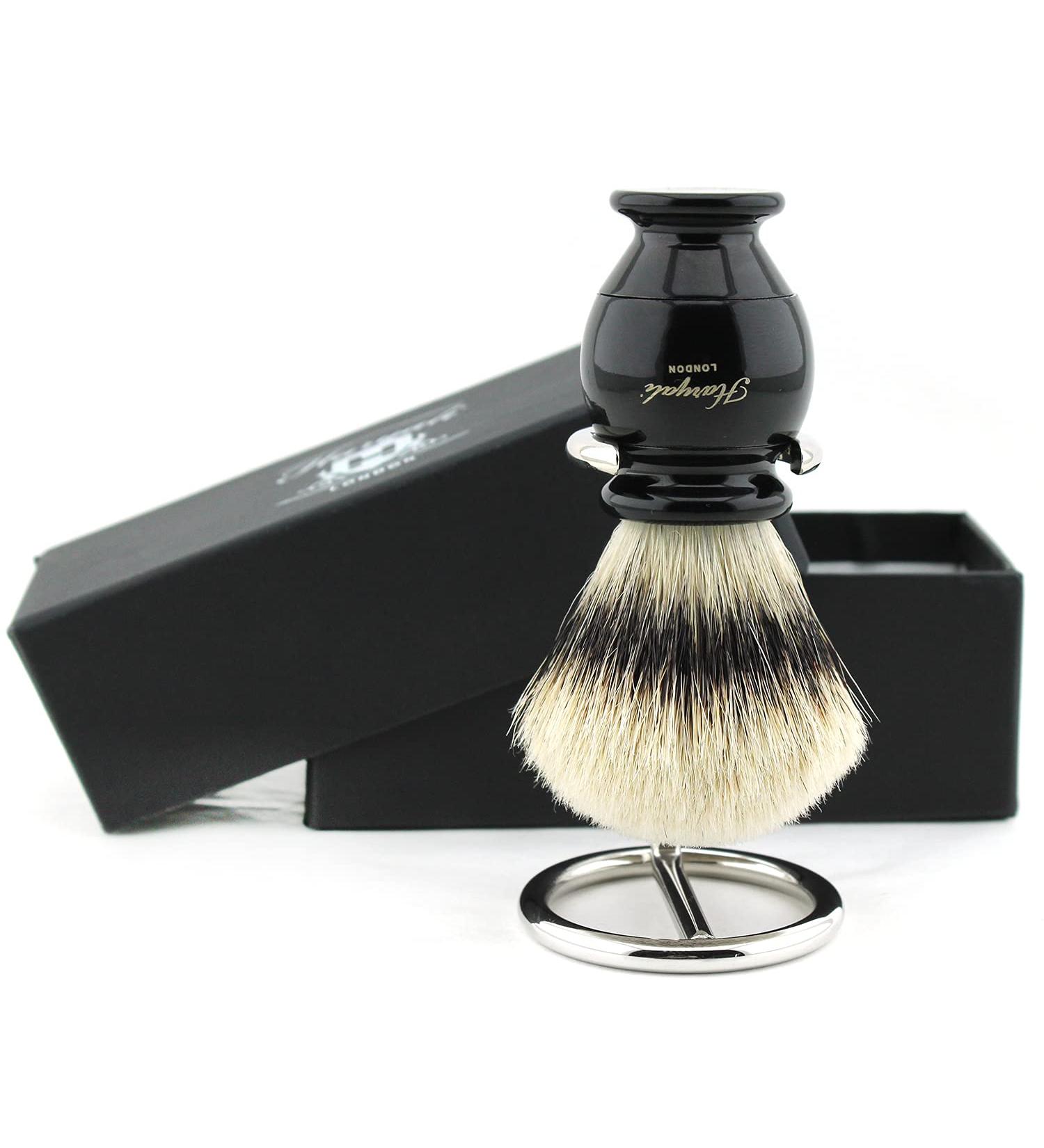 Best Shaving Brush Gift Case | Silver Tip Badger Hair Brush & Stand for Men - Premium Grooming Accessory - Buy Online on GoSupps.com