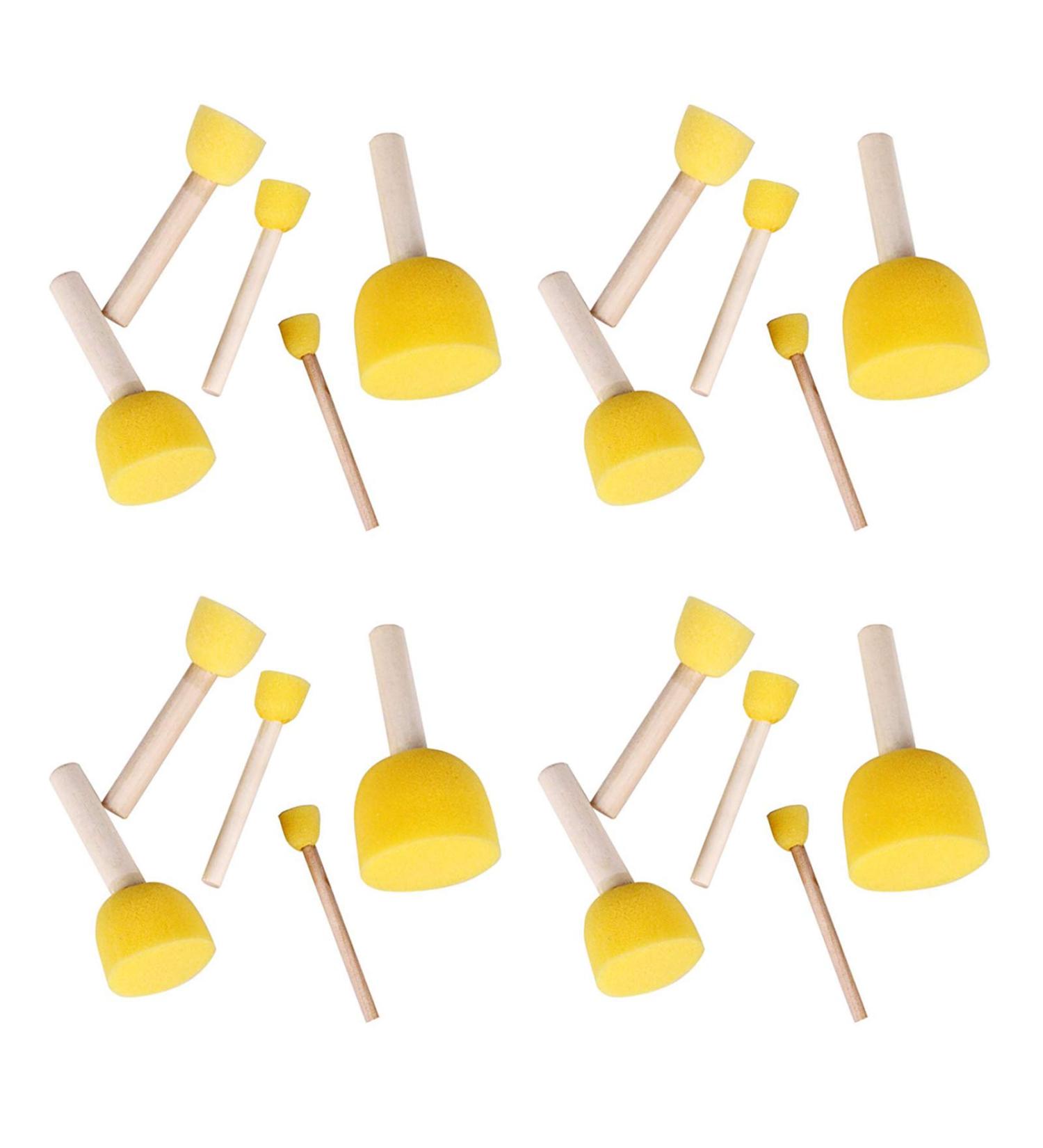 HONJIE Round Stencil Sponge Foam Brush Set - 20 Pcs | Wooden Handle for Furniture Art Crafts Painting | 5 Sizes Included - Buy Online on GoSupps.com