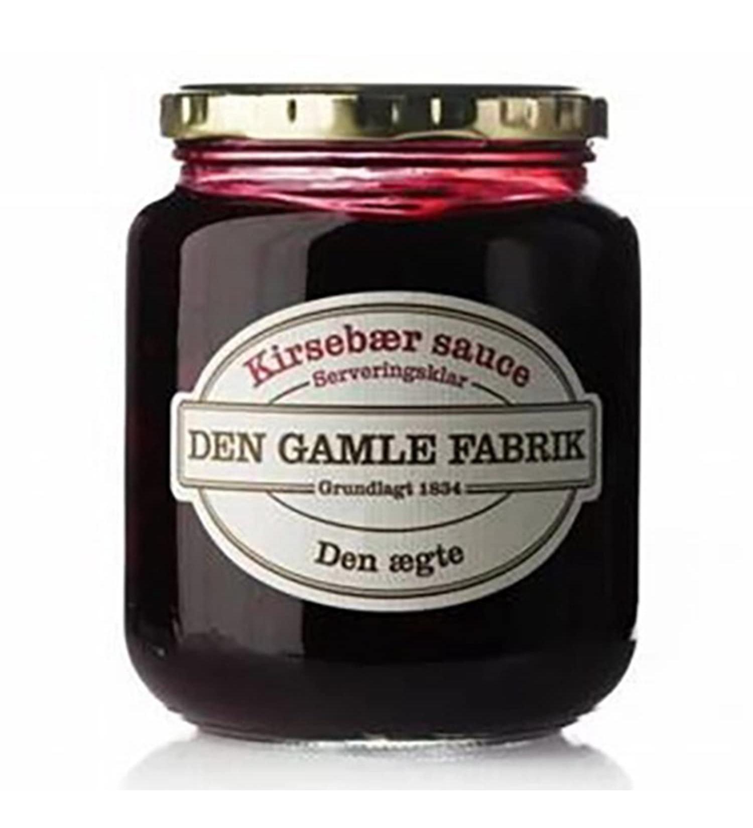 Den Gamle Fabrik Kirsebaersauce | Danish Cherry Sauce Preserve Family Size | 575g