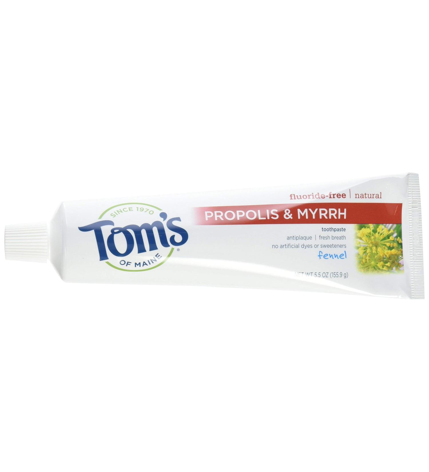Toms of Maine Toothpaste Fennel Propolis Myrrh 5.5 Ounce (Pack of 4)