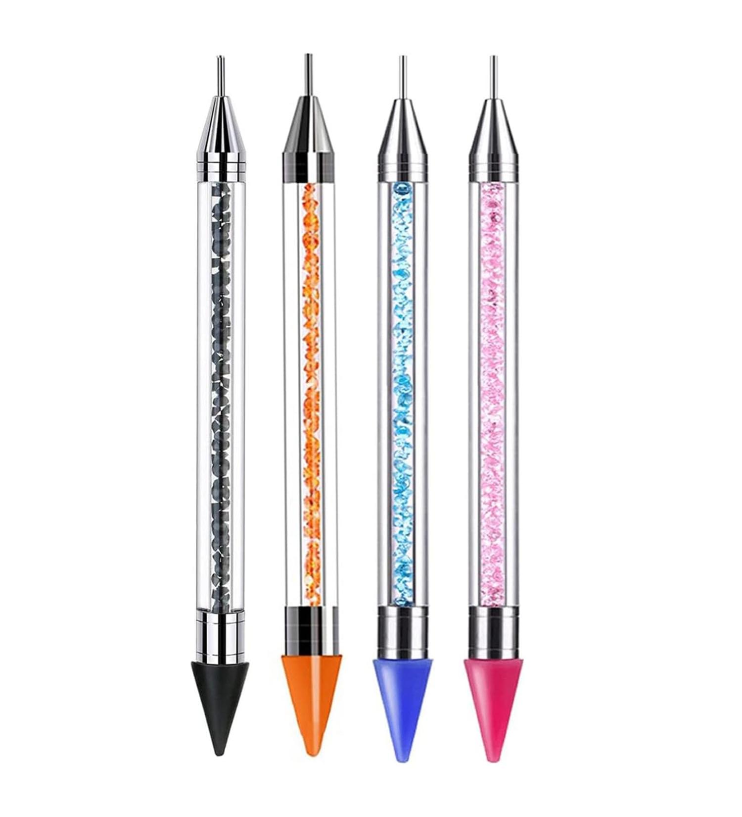 FRYSMU 4pcs Nail Rhinestone Dotting Crayon Dual-Ended Wax Pen Rhinestone Picking Tool Diamond Painting Accessories Pens For 5D DIY Crafts Drawing Home Salon Nail Art 4color - Buy Online on GoSupps.com