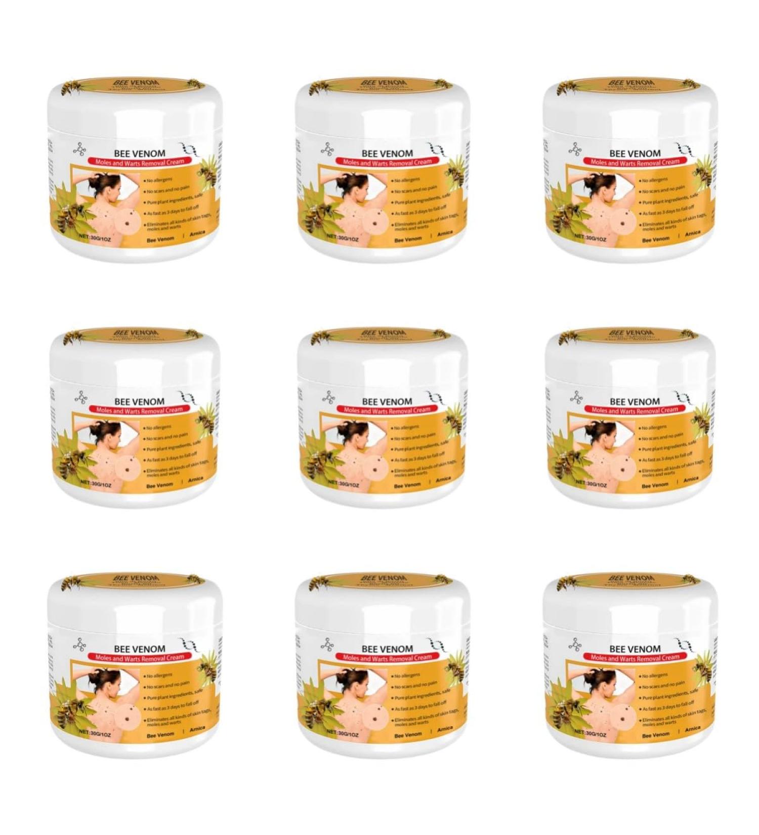 (100% Effective) 4/9 Jars Skin ag emover Bee enom Wart and ag emover | Bee enom Mole and Wart reatment Cream | ag ecede Bee enom Cream for Skin | 30G/1FL.OZ (9 Jars) - Buy Online on GoSupps.com