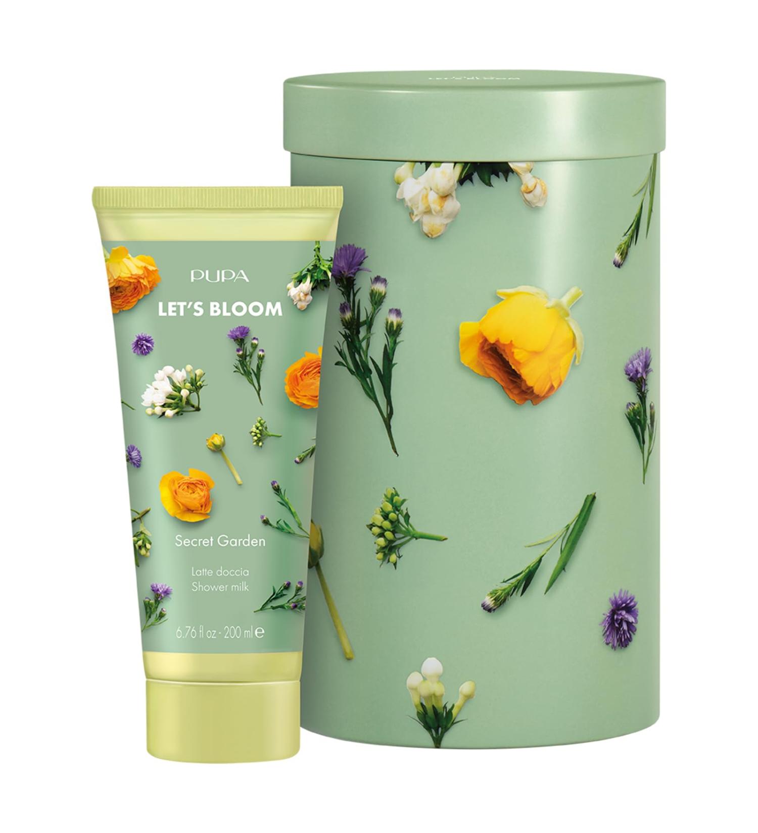 Pupa Milano Shower Milk Secret Garden 6.76 oz - Body Wash - Body Soap - Hydrating Body Wash - Moisturizing Body Wash - Delicate Floral Scent