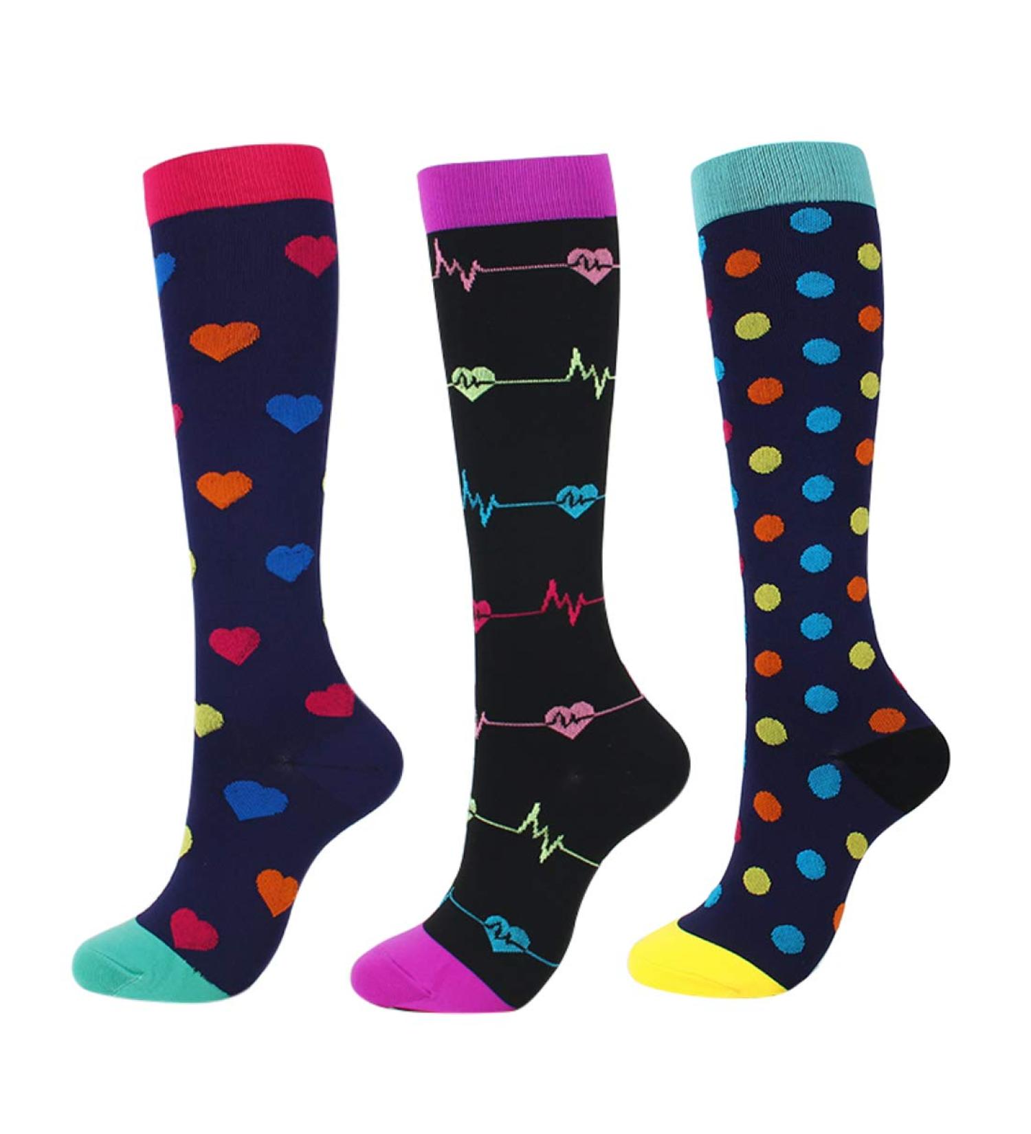 Sabarry Compression Stockings for Men & Women - 3 Pairs 20-25 mmHg Best Athletic Fit for Running Nurses Air Travel & Pregnancy - Black L-XL - Buy Online on GoSupps.com
