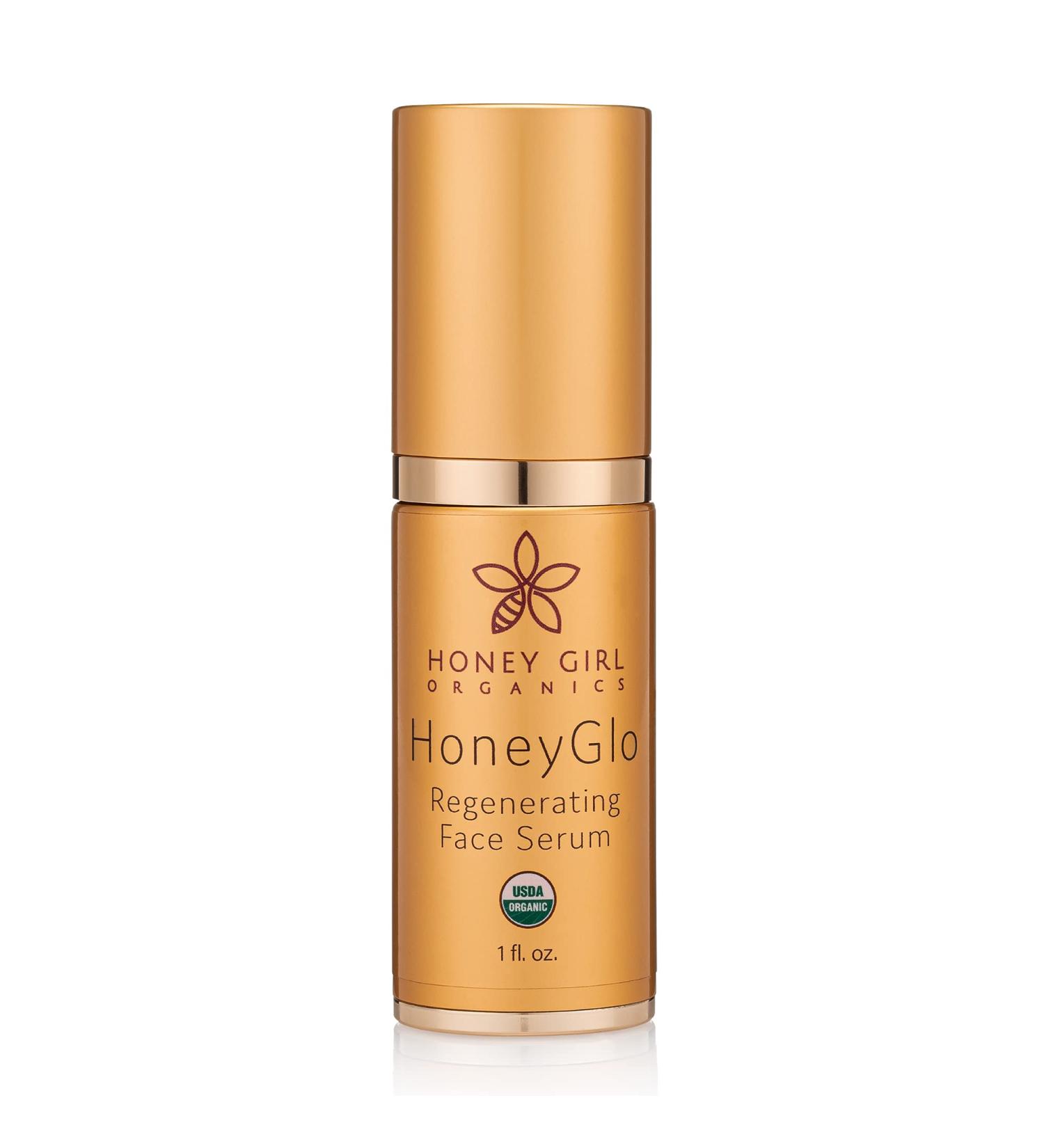 Organic HoneyGlo Regenerating Face Serum | USDA Certified | Enriched with Vitamin C, Olive Oil | 1 oz - Buy Online on GoSupps.com