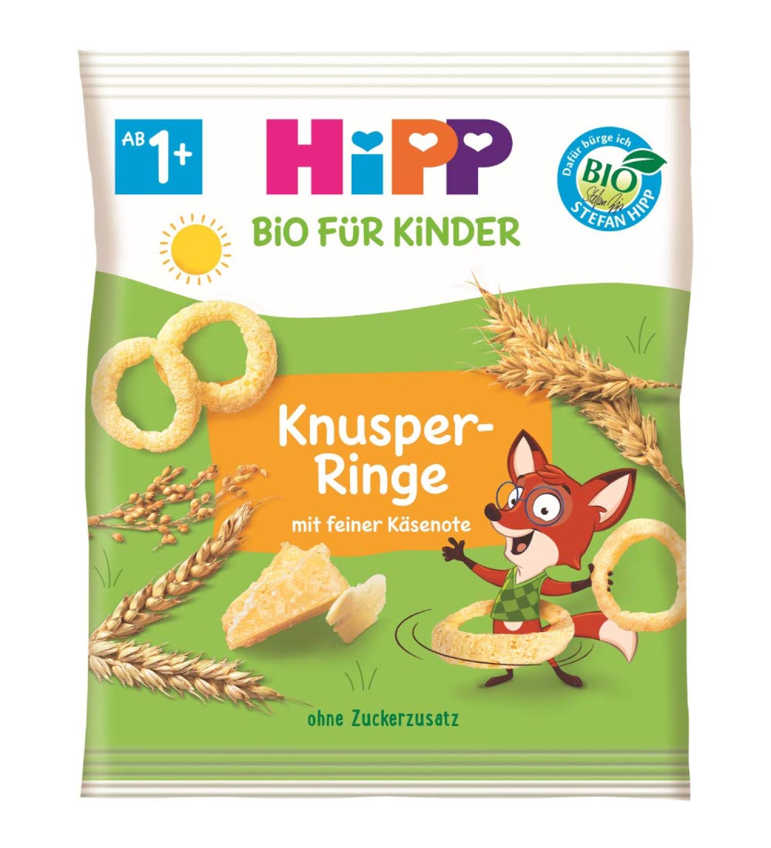 HiPP Organic for Children Snack Products Crunchy Rings 25g