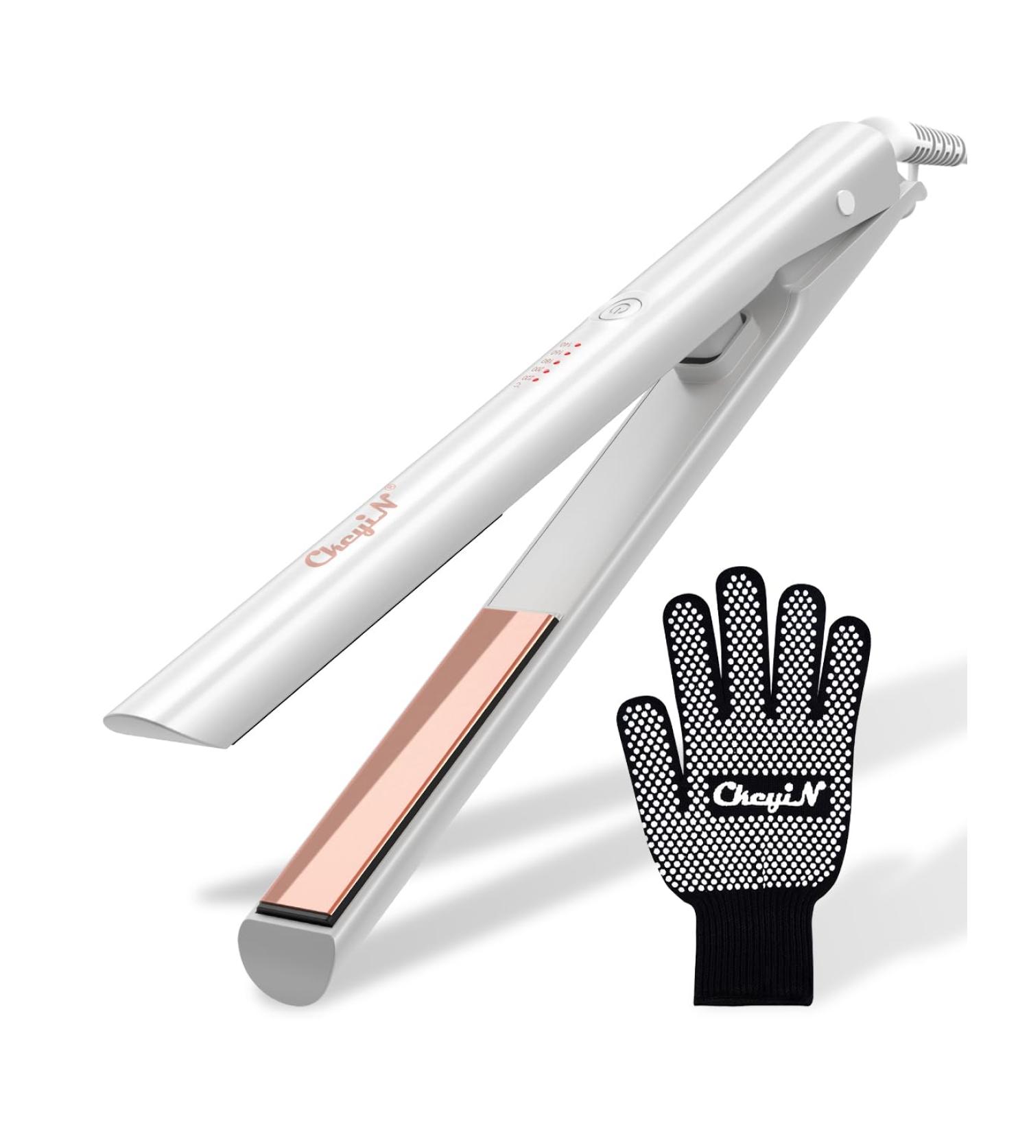 CkeyiN 2-in-1 Hair Straightener and Curler 1 inch Ceramic Flat Iron - 5 Adjustable Temperatures, Dual Voltage - Fast Heating - Buy Online on GoSupps.com