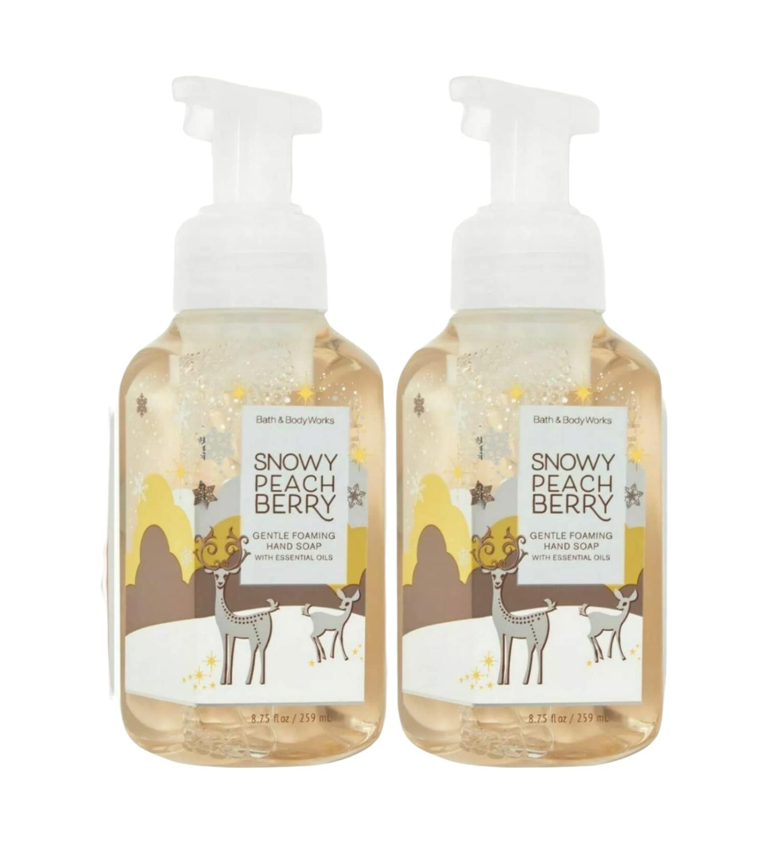Bath and Body Works Snowy Peach Berry Gentle Foaming Hand Soap Set of 2 8.75 Ounce | International Shipping Available - Buy Online on GoSupps.com